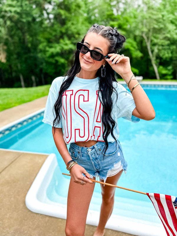 USA Patriotic Tall Outline Puff Tee Hoodie, Sweatshirt | PodTeesHub.com