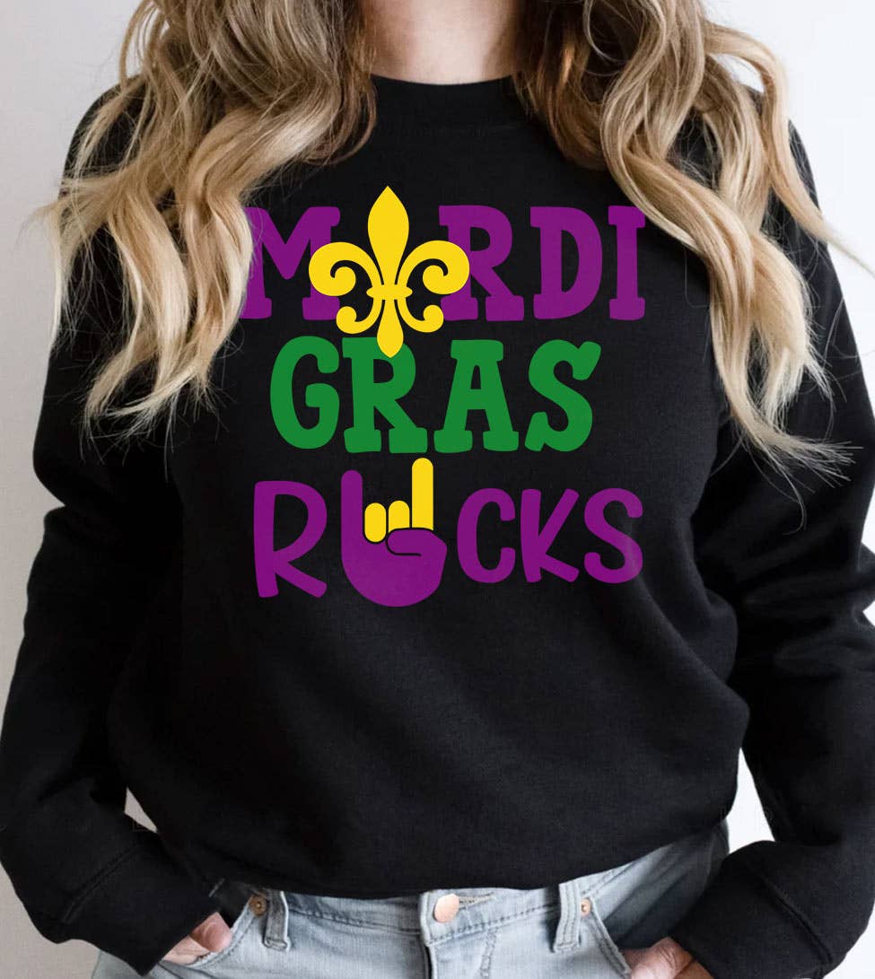 Mardi Gras Rocks - Party Cute Fun Nola Sweatshirt T-Shirts, Hoodie | PodTeesHub.com
