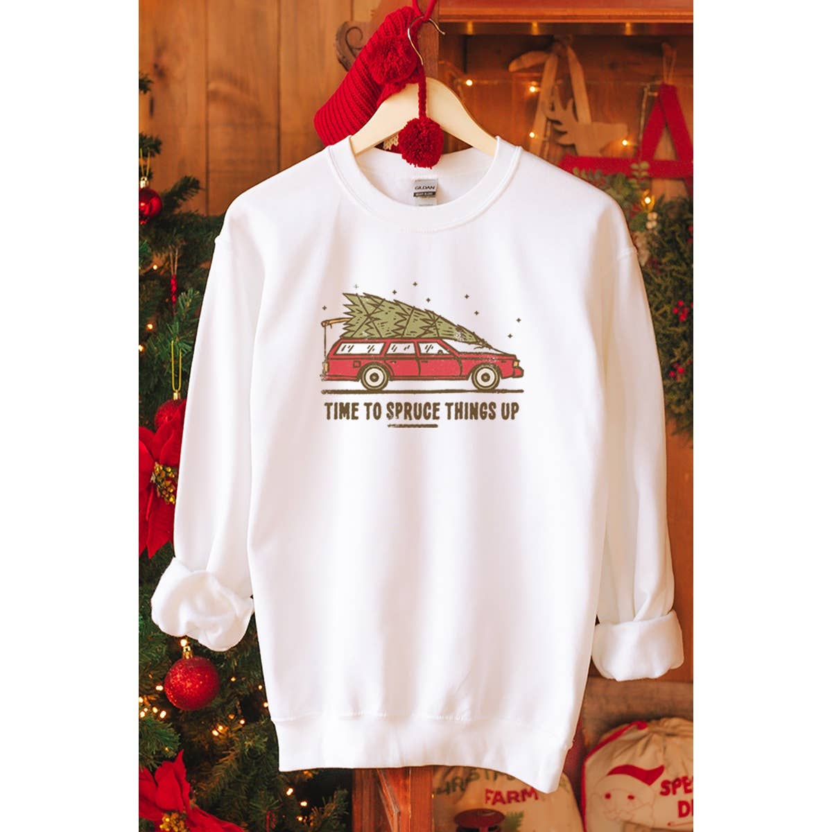 Time To Spruce Things Up Vintage Christmas Graphic Tee Hoodie, Sweatshirt | PodTeesHub.com