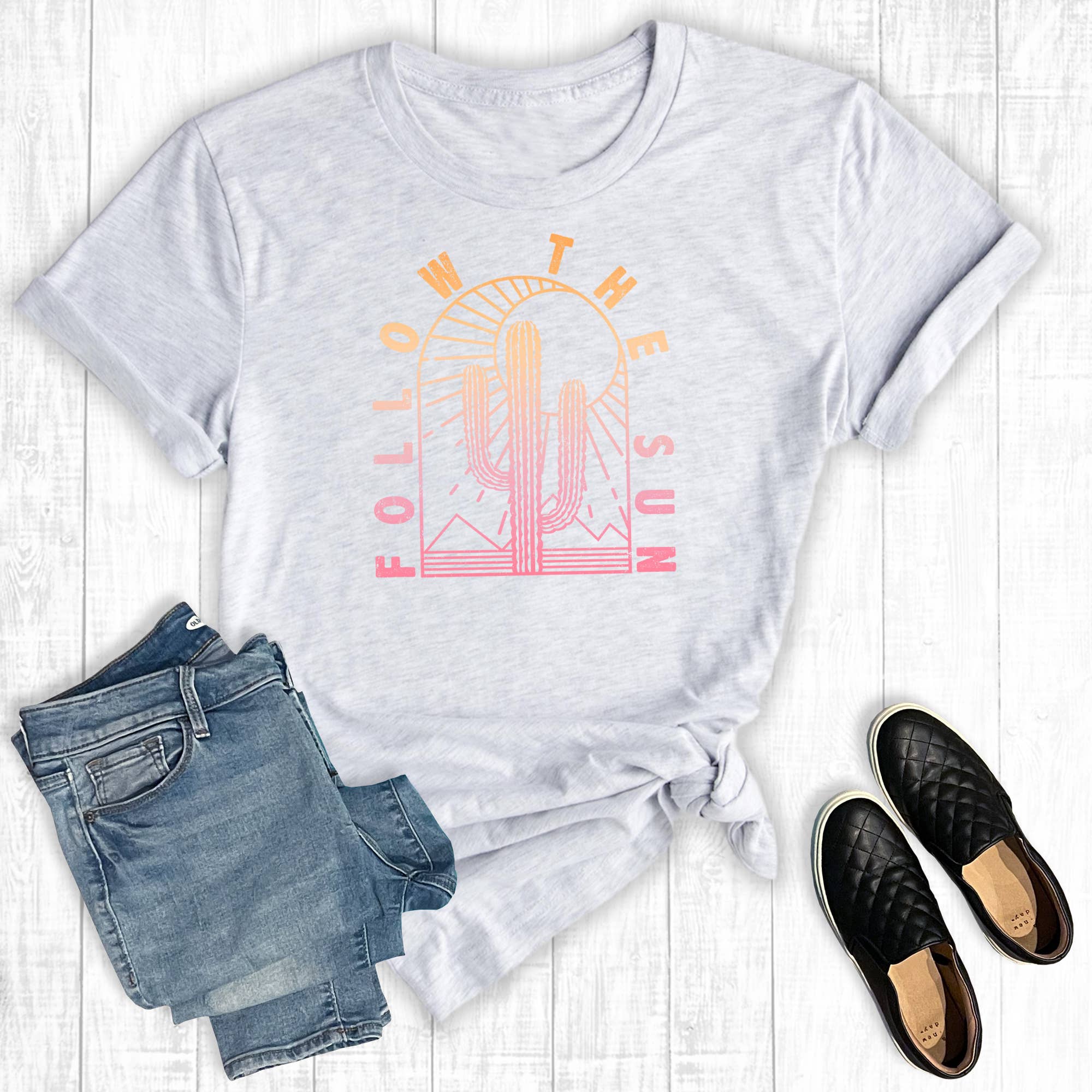 Summer Follow the Sun Graphic Tee Hoodie, Sweatshirt | PodTeesHub.com