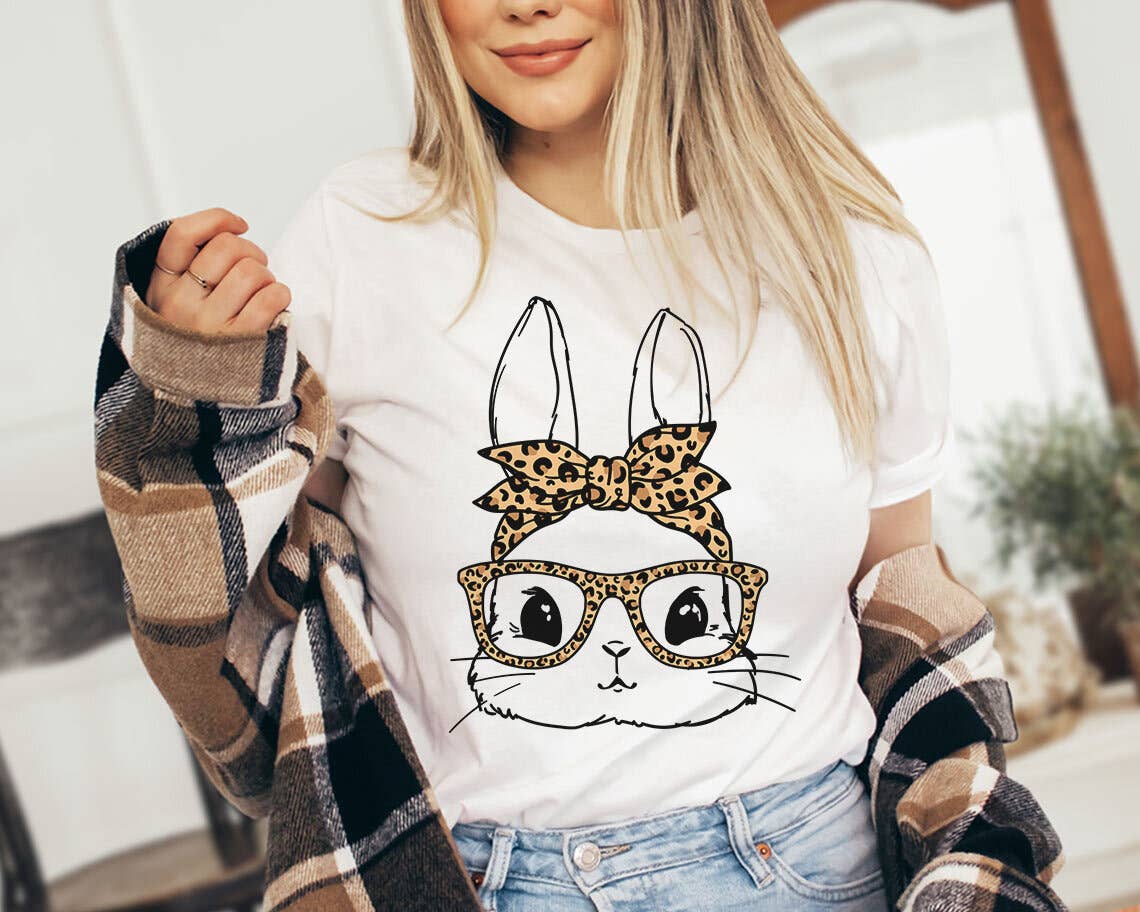 Easter Bunny Leopard Glasses - Cute Easter Shirt Hoodie, Sweatshirt | PodTeesHub.com