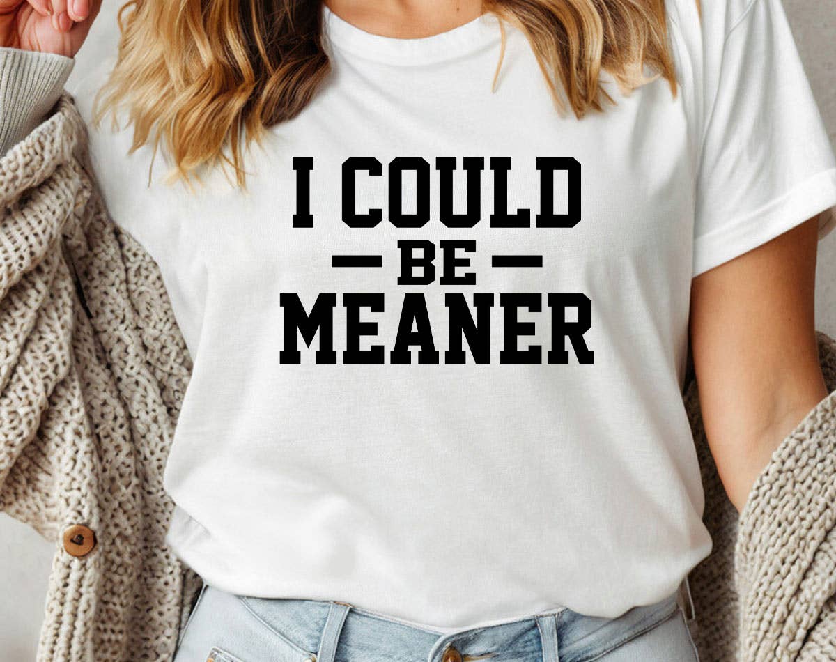 I Could Be Meaner -  Funny Sarcastic Office Graphic T-Shirt Hoodie, Sweatshirt | PodTeesHub.com