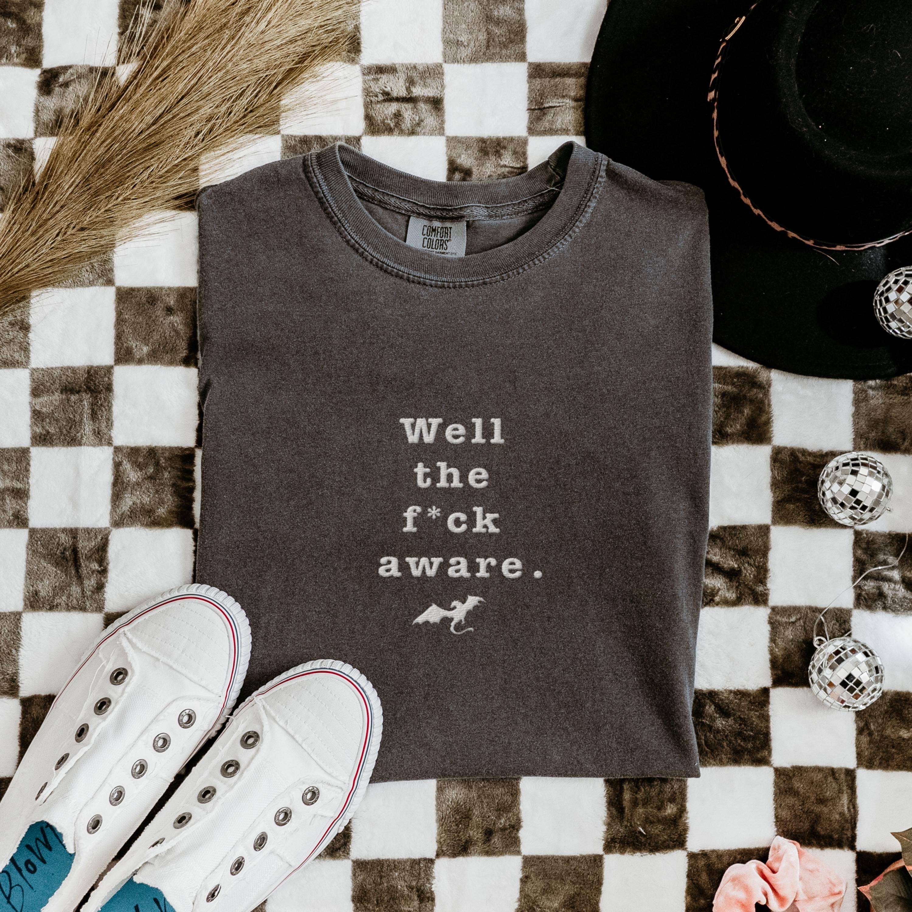 Embroidered Dragon Quote Tee - Dark Academia Fandom Hoodie, Sweatshirt | PodTeesHub.com
