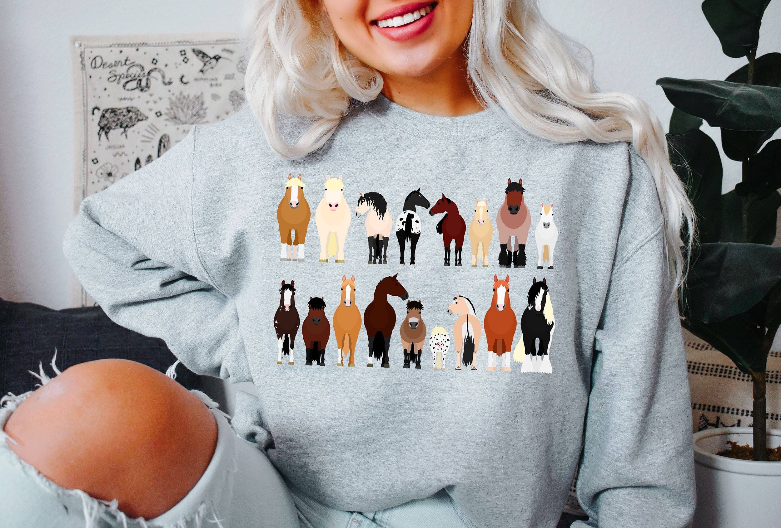 Horse Breeds Farm Animal Lover Sweatshirt T-Shirts, Hoodie | PodTeesHub.com
