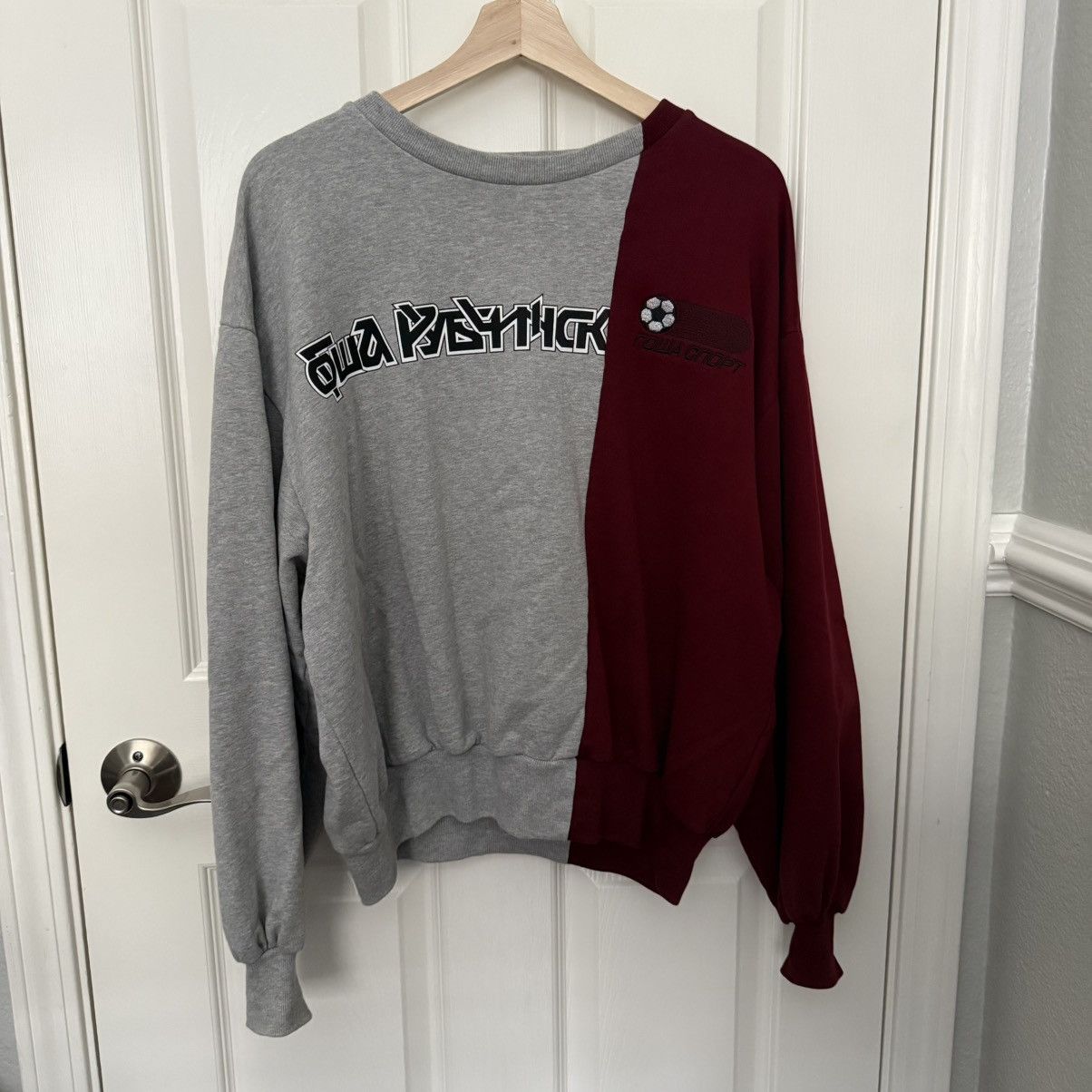 Rubchinskiy Gosha Rubchinskiy Split Combination Crewneck Sweatshirt T-Shirts, Hoodie | PodTeesHub.com