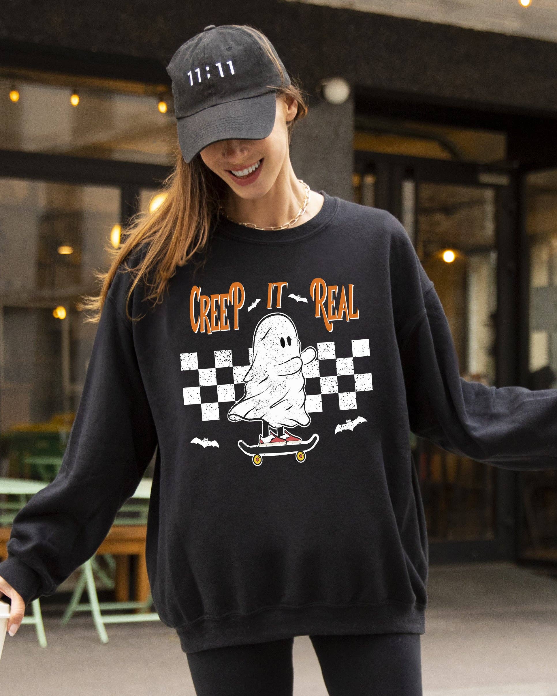 Creep It Real, Ghost, Skeleton, Funny, Halloween Sweatshirt T-Shirts, Hoodie | PodTeesHub.com