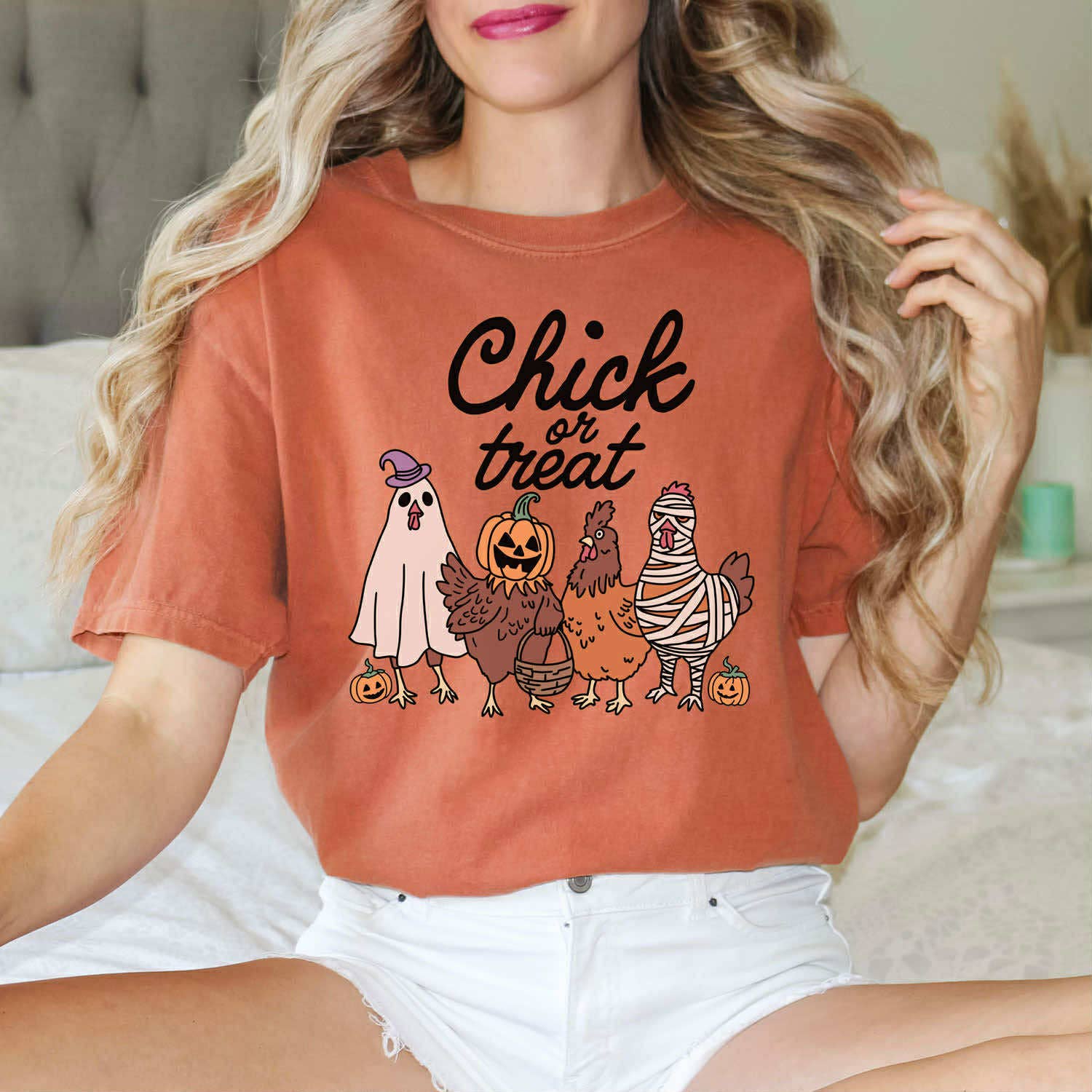 Chick or Treat Tee Hoodie, Sweatshirt | PodTeesHub.com