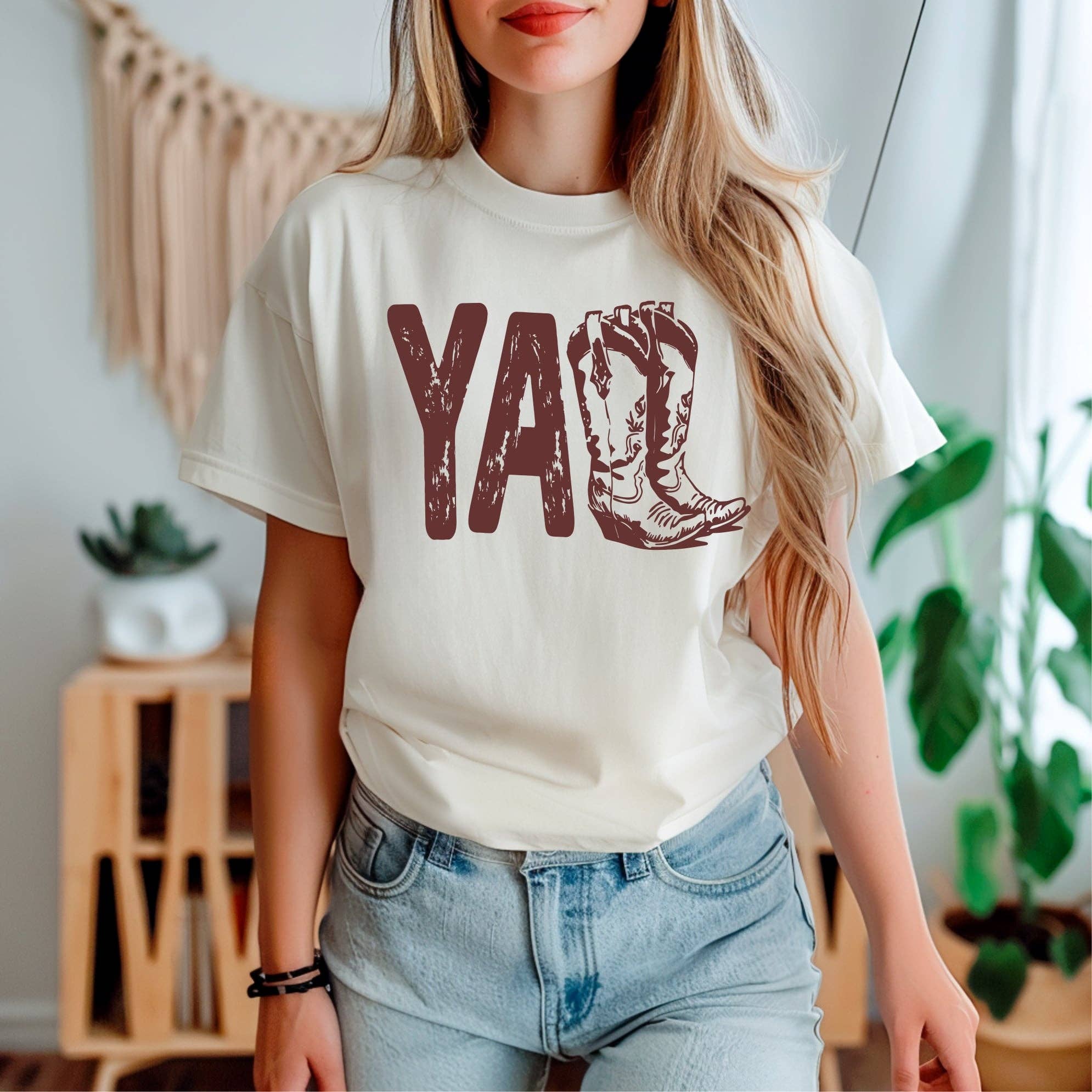New Western Y’All Boots Cream Bella Graphic Tee Free Ship Hoodie, Sweatshirt | PodTeesHub.com
