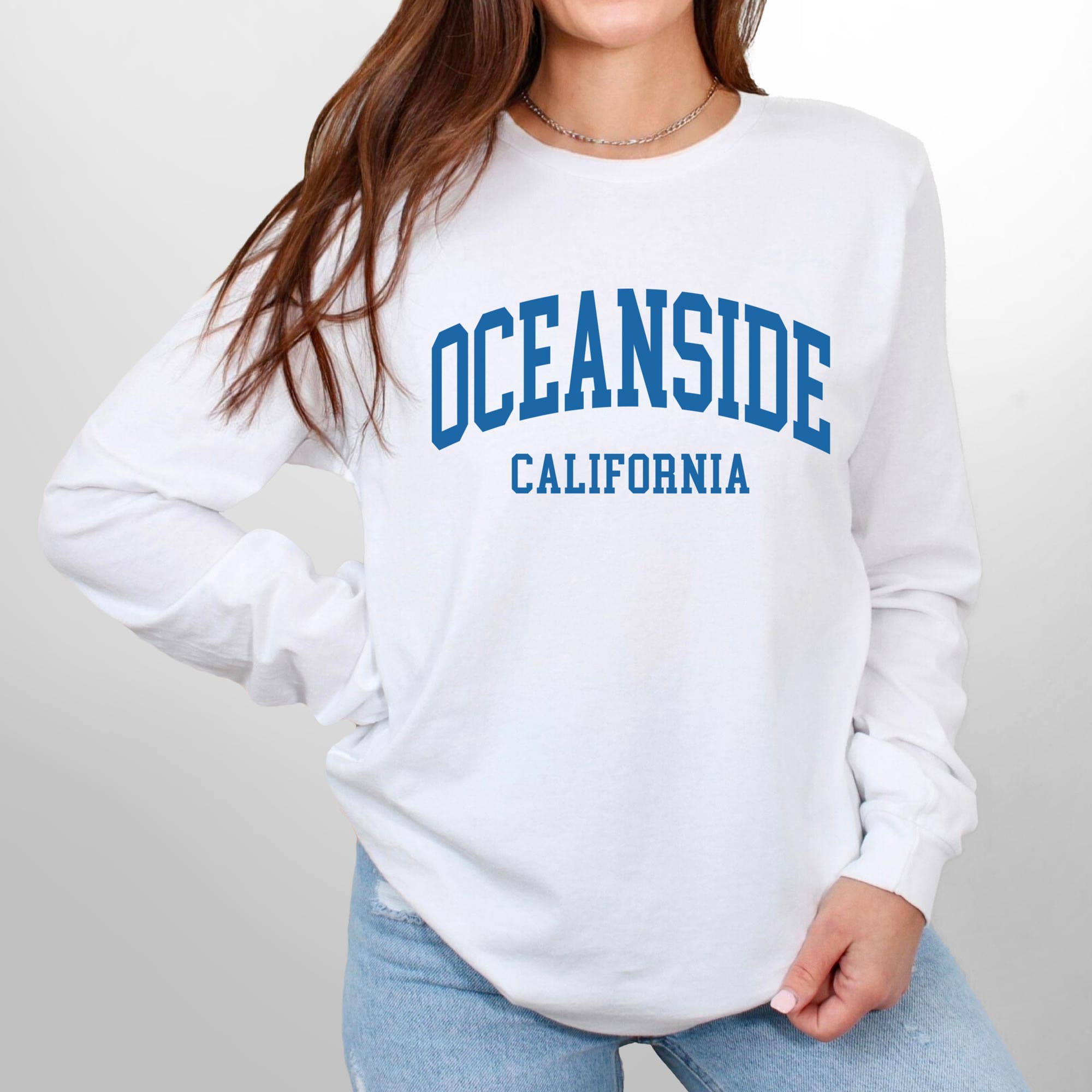 Custom Long Sleeve Cotton Tee with Location Name or Logo Hoodie, Sweatshirt | PodTeesHub.com