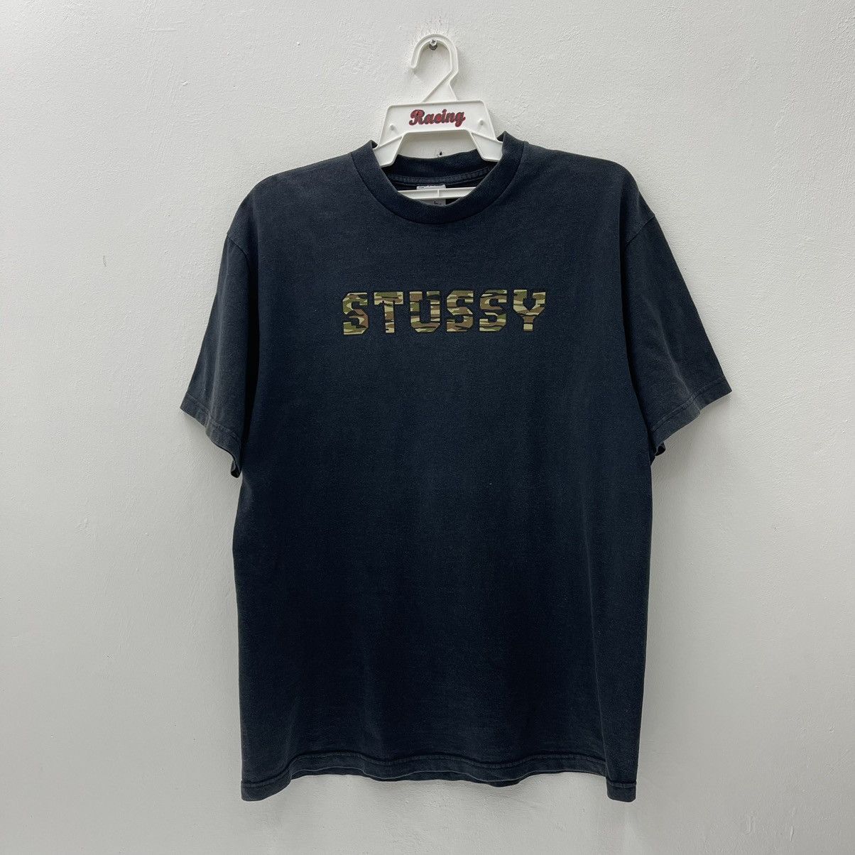 Stussy Camo Logo Vintage 90s T Shirt Hoodie, Sweatshirt | PodTeesHub.com