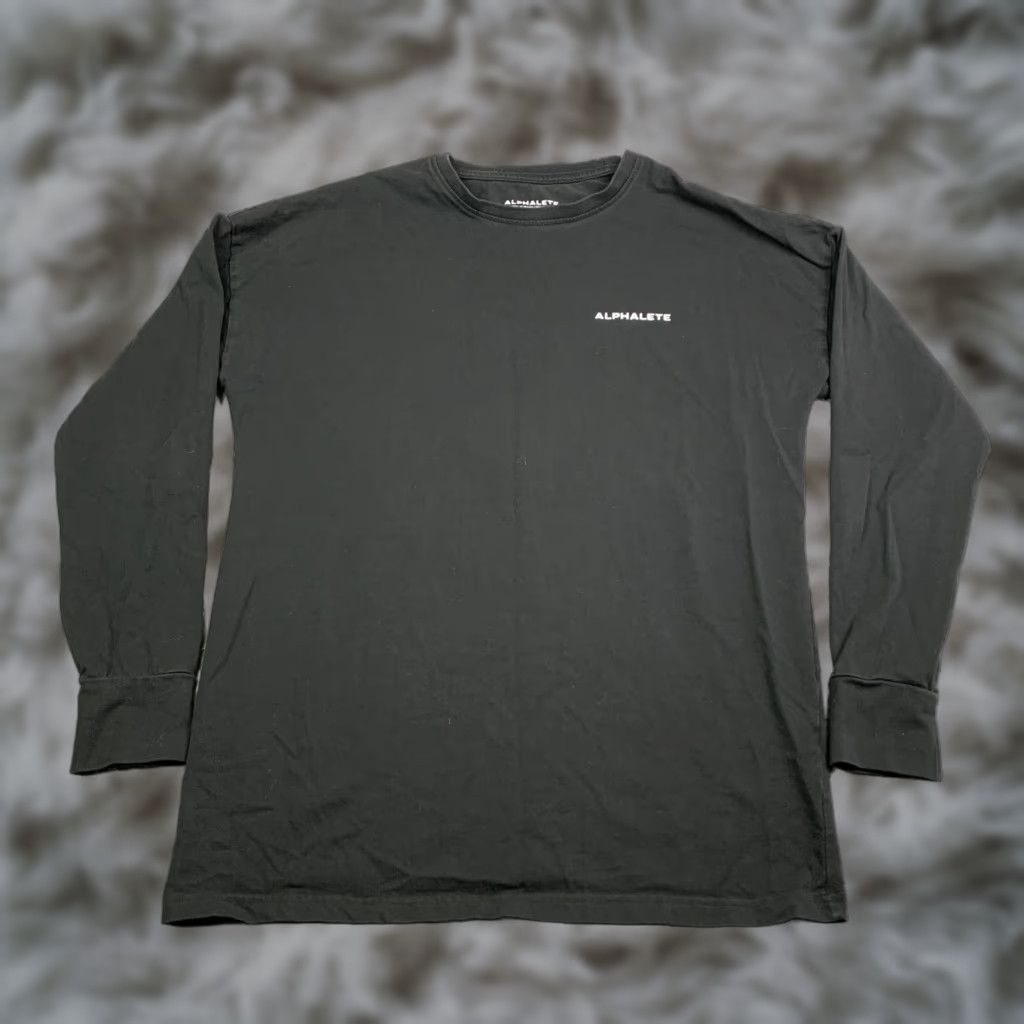 Vintage Alphalete Shirt Mens S Black Long Sleeve Performance Stretch Lift Gym Graphic Hoodie, Sweatshirt | PodTeesHub.com
