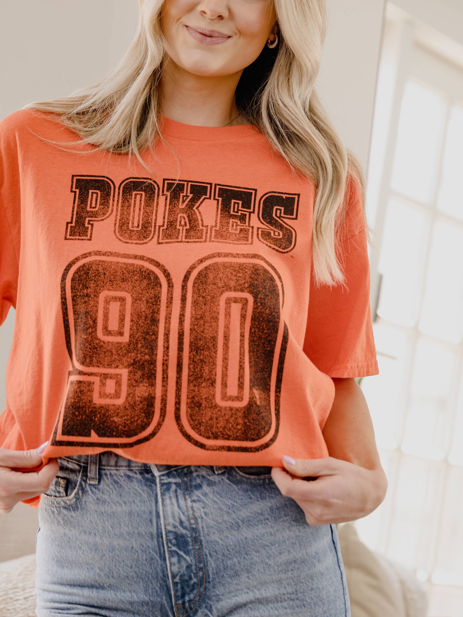 Oklahoma State Cowboys Player Orange Thrifted Tee Hoodie, Sweatshirt | PodTeesHub.com