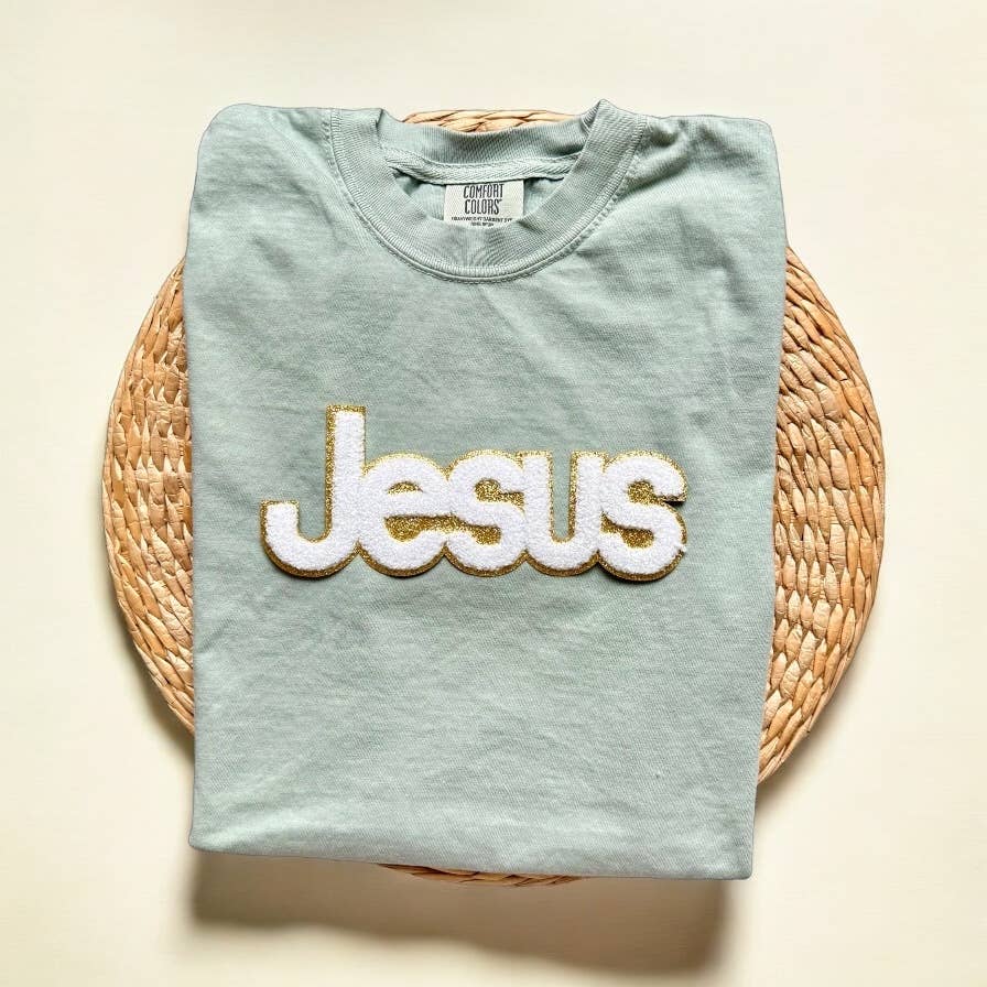 Comfort Colors Chenille Patch Jesus Shirt, Christian Shirts Hoodie, Sweatshirt | PodTeesHub.com