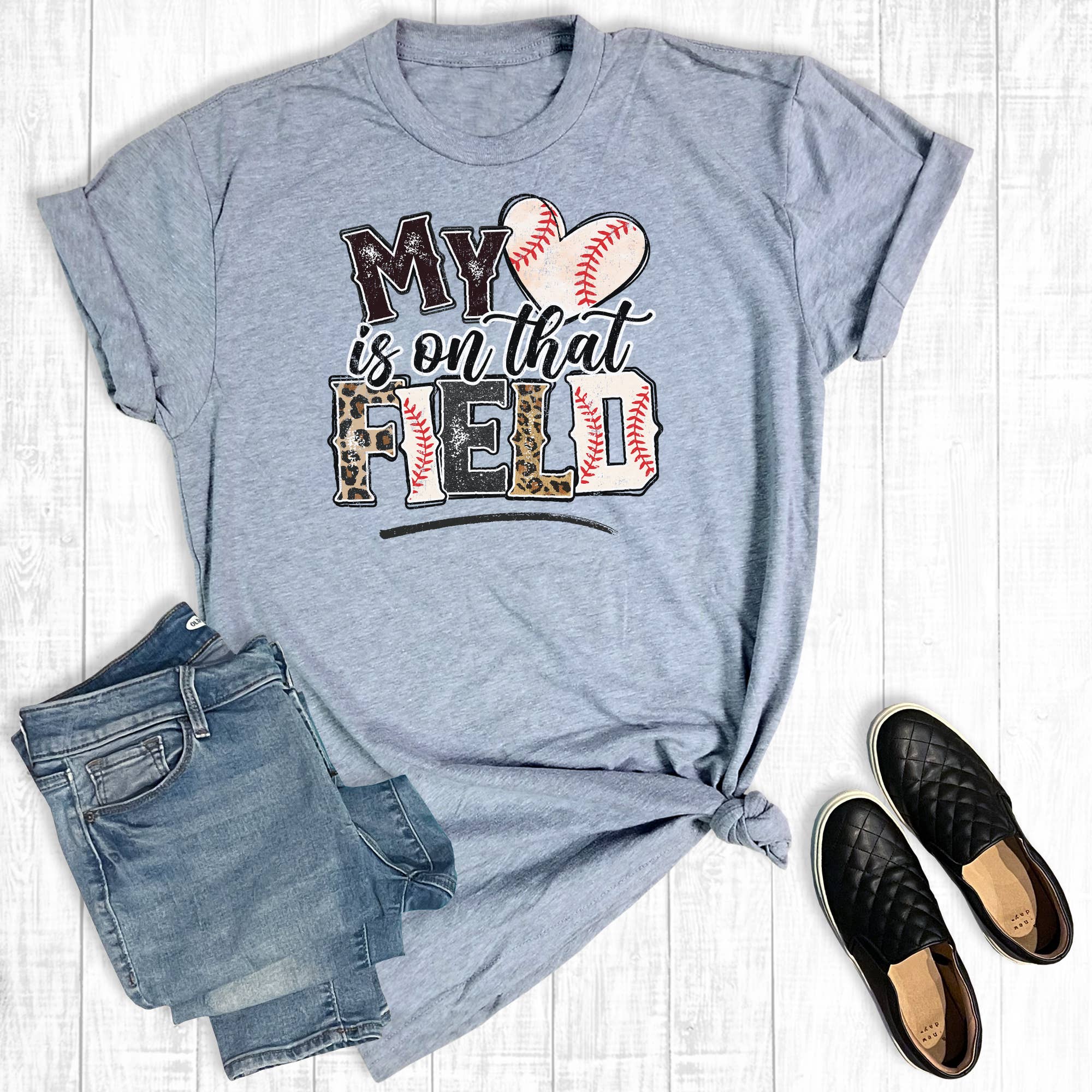 Baseball My Heart Is On That Field Graphic Tee Hoodie, Sweatshirt | PodTeesHub.com