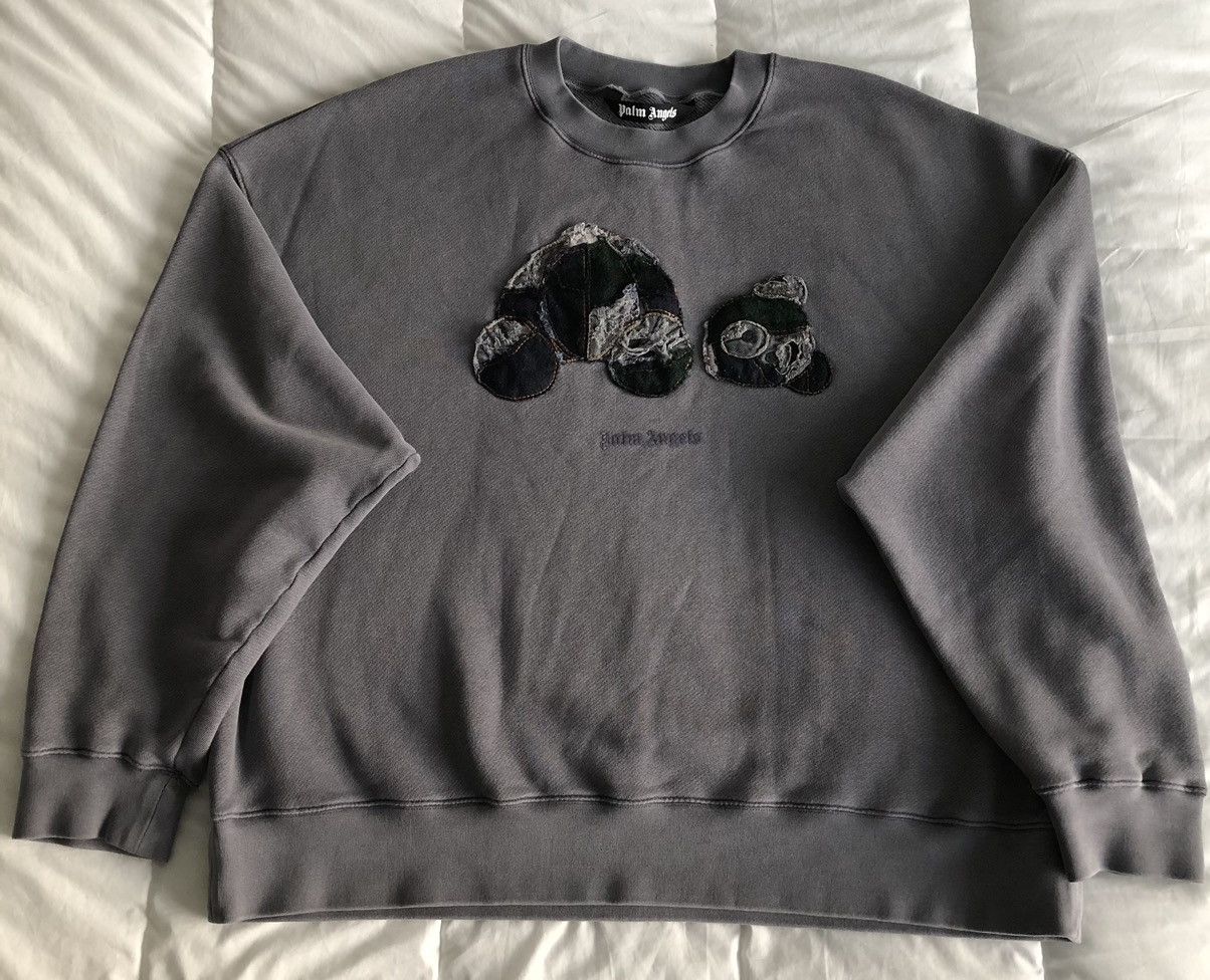 Angels Palm Angels Patchwork Ripped Bear Crewneck T-Shirts, Hoodie, Sweatshirt | PodTeesHub.com