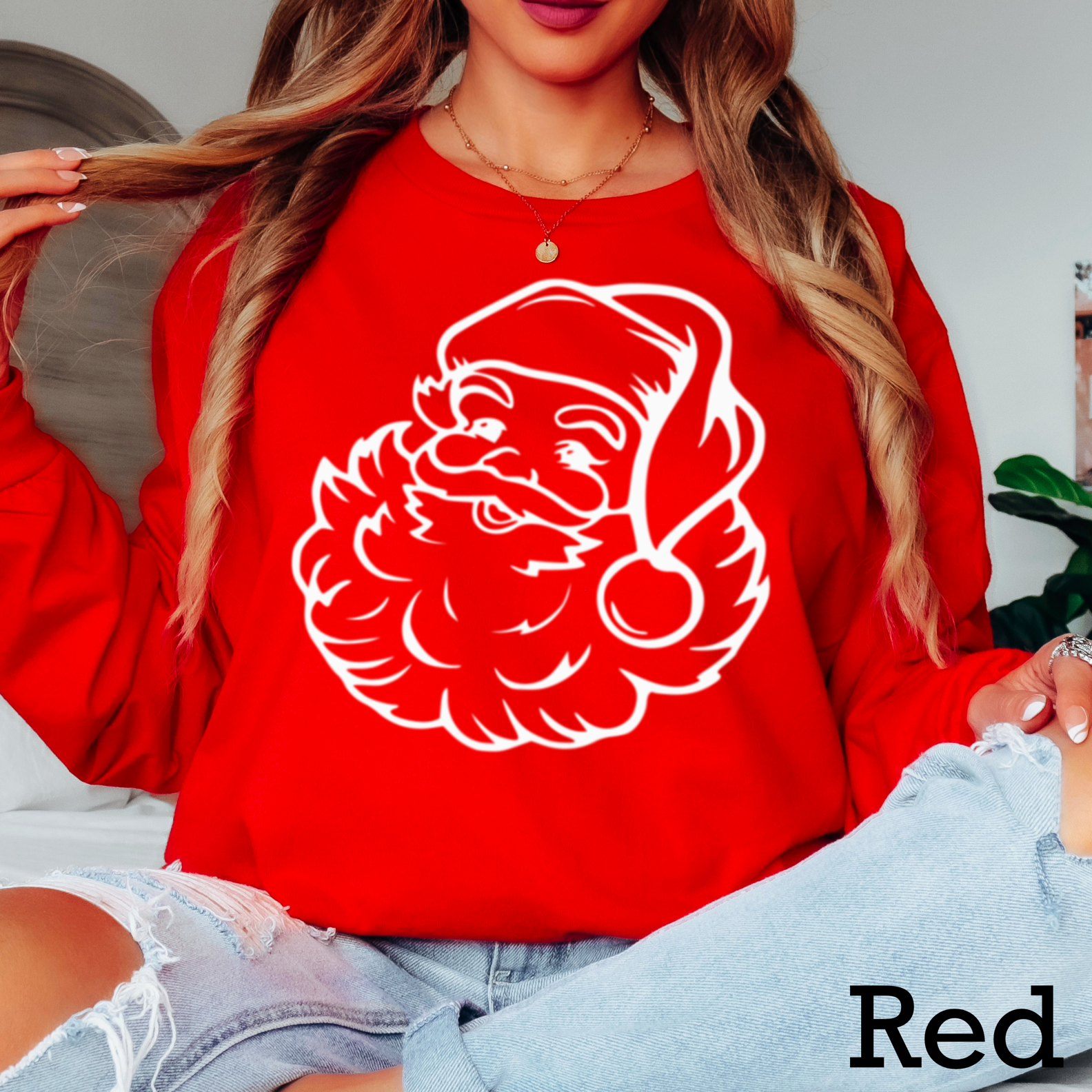 Vintage Santa Christmas 2025 Long Sleeve Shirt | Gildan Hoodie, Sweatshirt | PodTeesHub.com