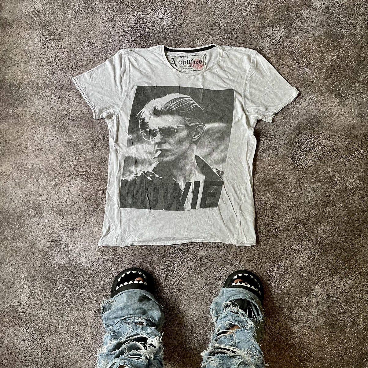 Band Tees Vintage Y2k Cigarette David Bowie Face Promo Horror Tee Hoodie, Sweatshirt | PodTeesHub.com