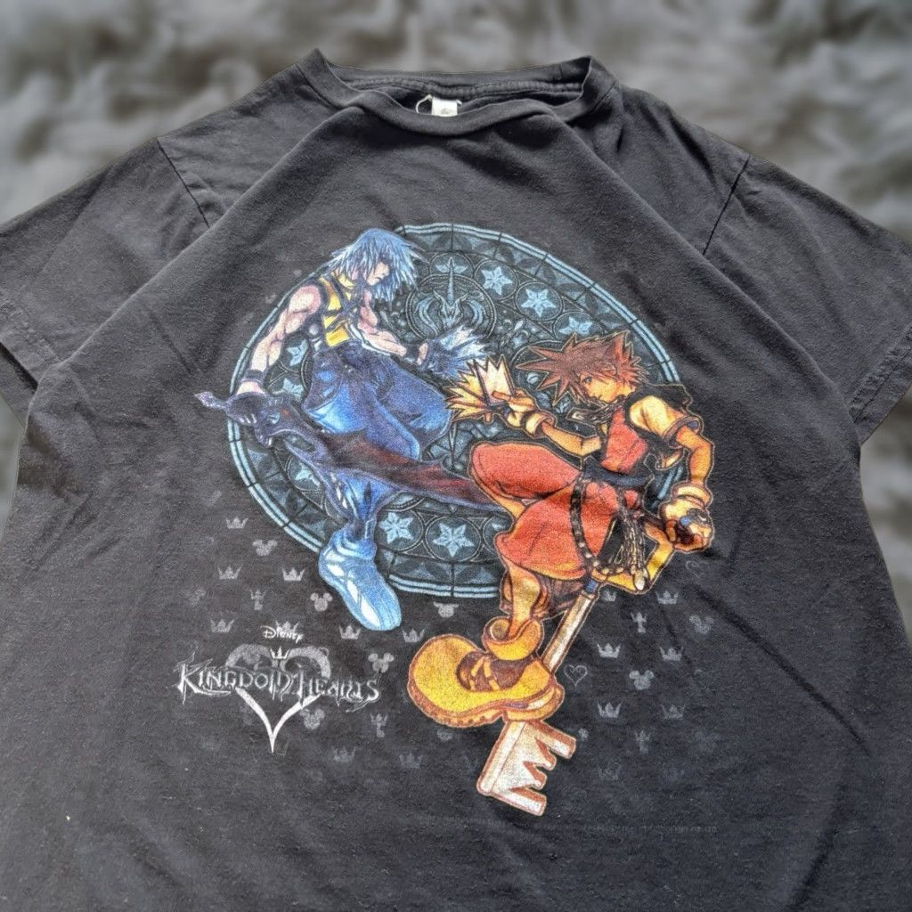 Vintage Kingdom Hearts Video Game Promo Tee Black T Shirt Size S Small Mens T Shirt Sleeve S Hoodie, Sweatshirt