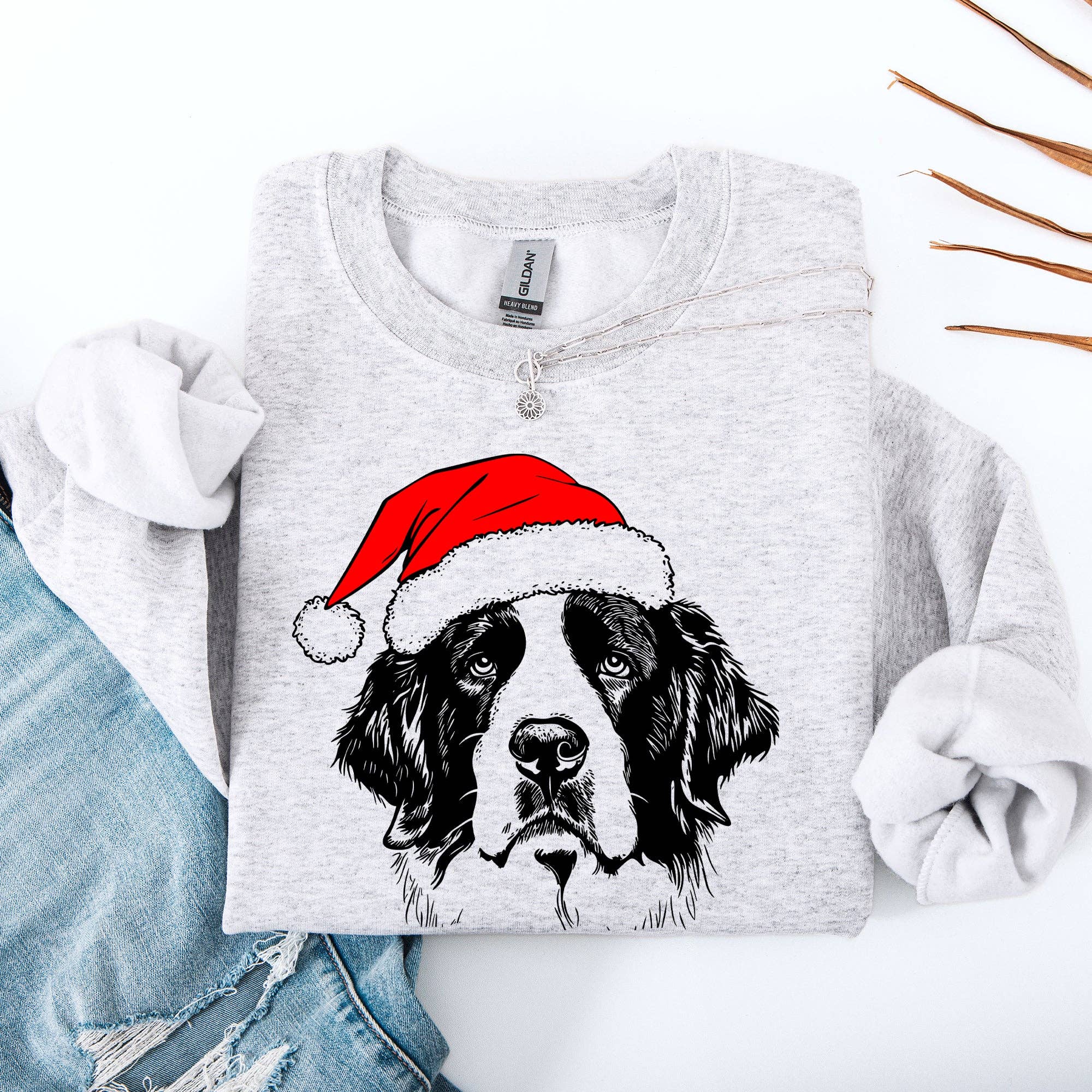 Saint Bernard, Santa, Christmas, Dog Lover, Pet Sweatshirt T-Shirts, Hoodie | PodTeesHub.com