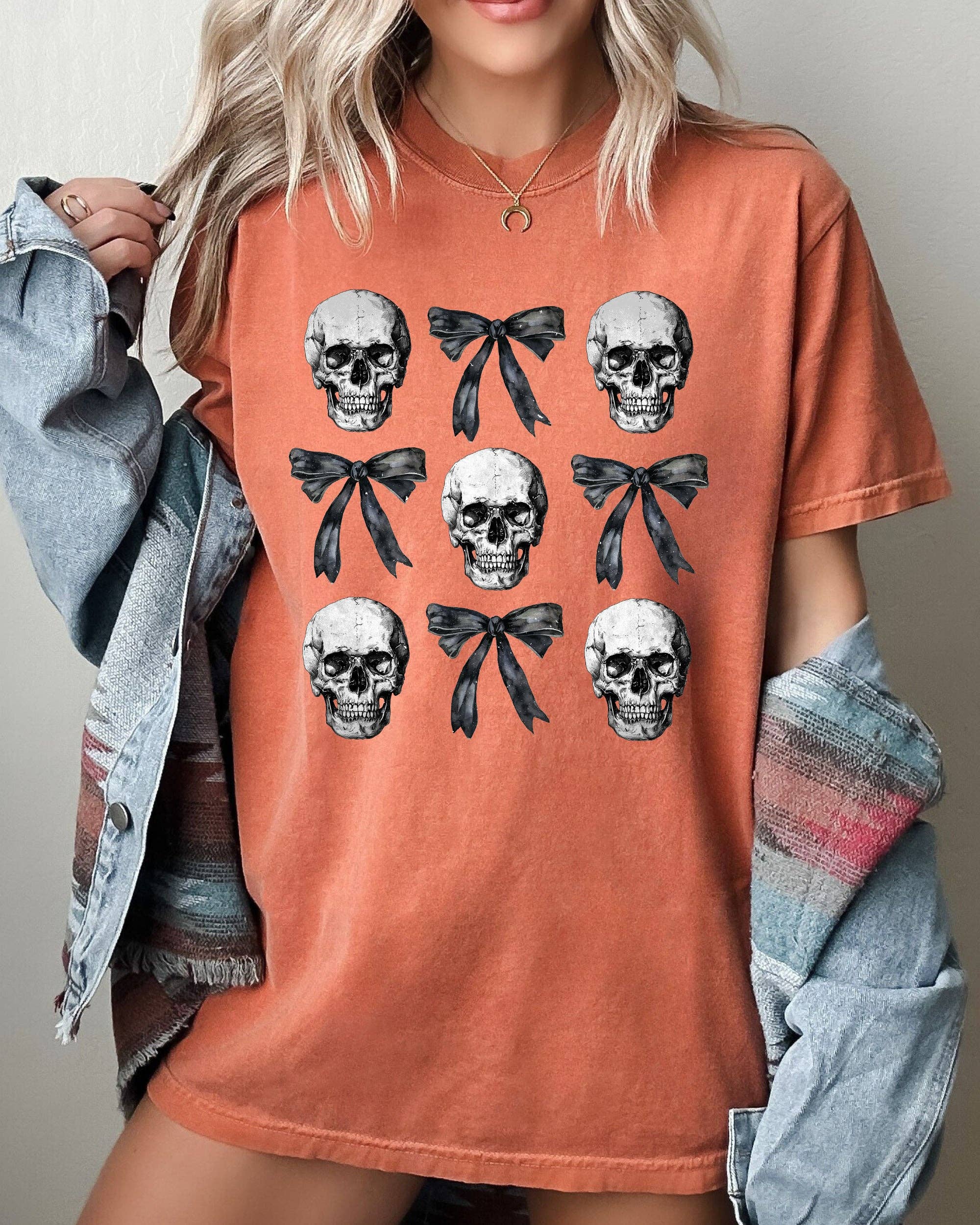 Bows and Skulls, Skeleton, Ghost, Halloween T-Shirt Hoodie, Sweatshirt | PodTeesHub.com