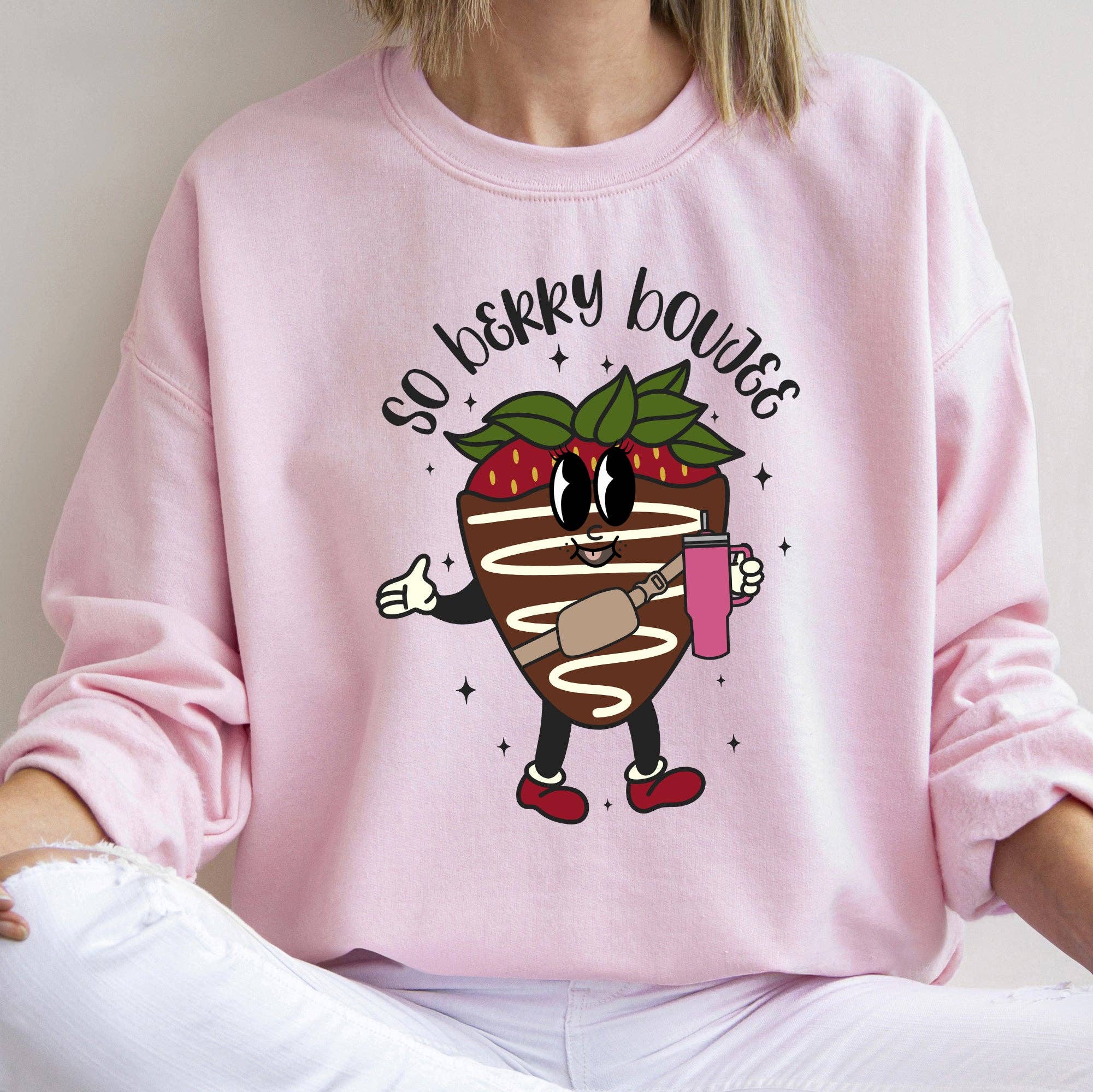 So Berry Boujee, Chocolate Strawberry, Bougie, Sweatshirt, Valentine's Day T-Shirts, Hoodie | PodTeesHub.com