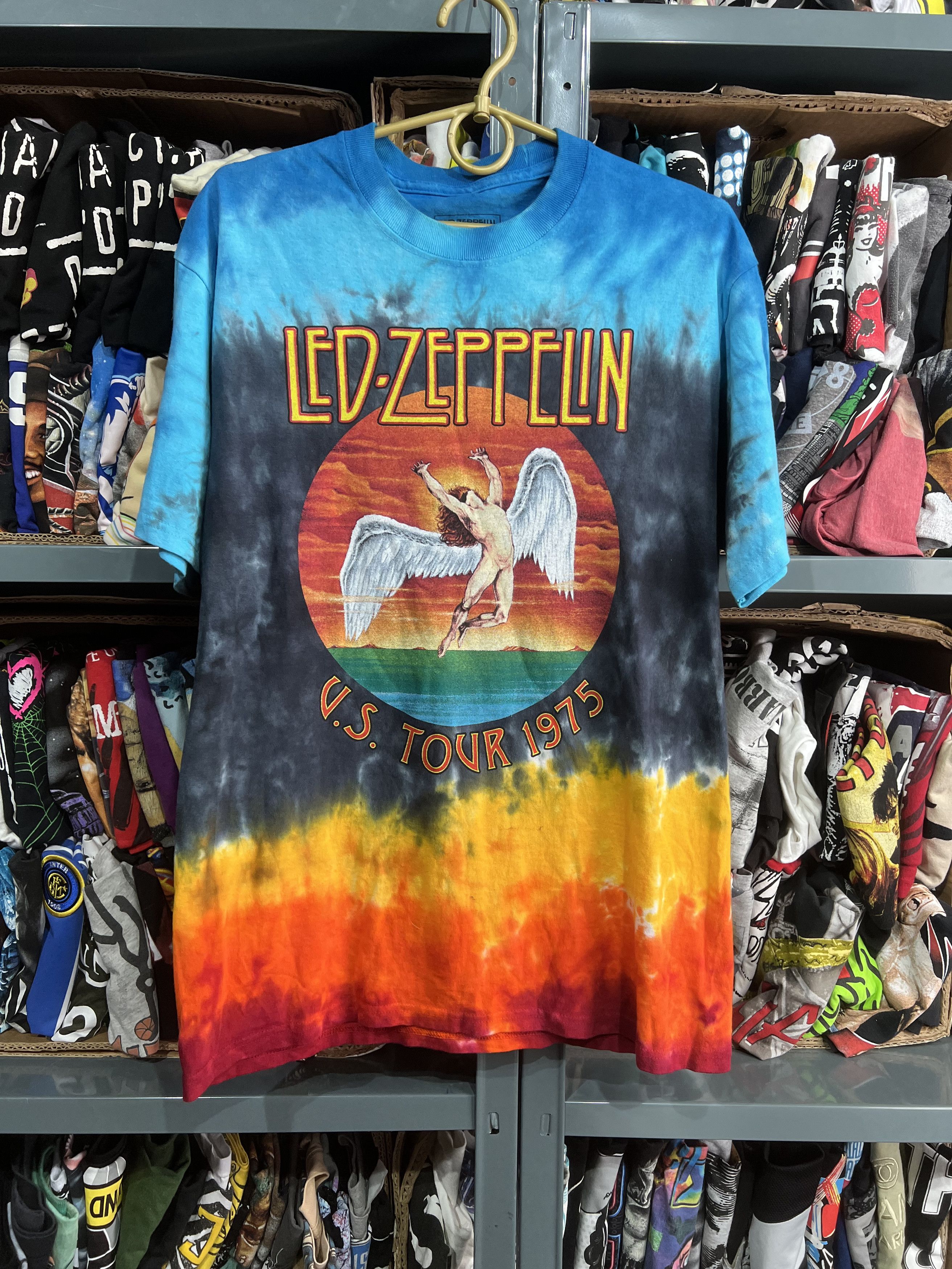 Zeppelin Led Zeppelin Us Tour 1975 T Shirt Tie Dye Hoodie, Sweatshirt | PodTeesHub.com
