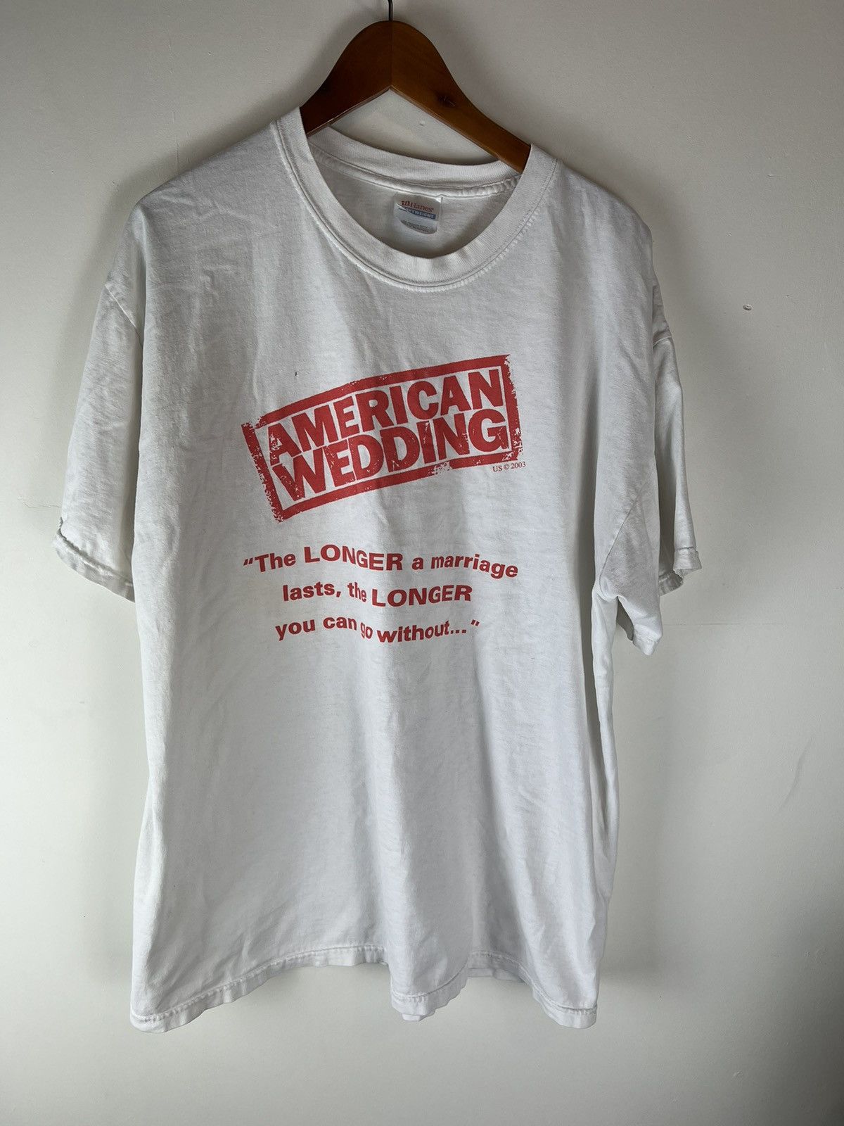 Vintage 2003 American Wedding Movie Promo Thrashed Tee Hoodie, Sweatshirt | PodTeesHub.com