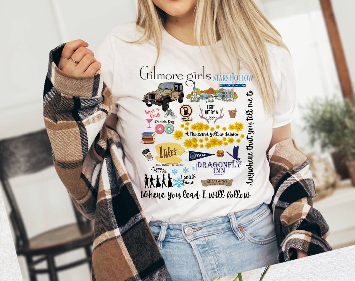 Gilmore Girls Collage - Star Hollow Luke's Diner T-Shirt Hoodie, Sweatshirt | PodTeesHub.com