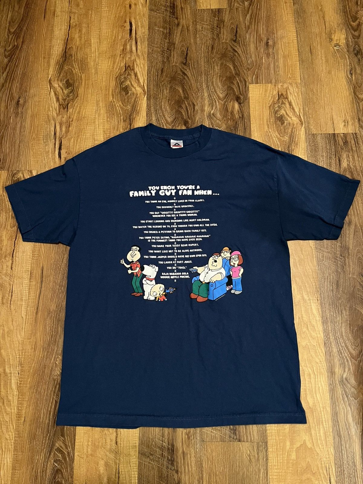 Crazy Vintage Y2k Family Guy Fan Cartoon Blue T Shirt Hoodie, Sweatshirt | PodTeesHub.com