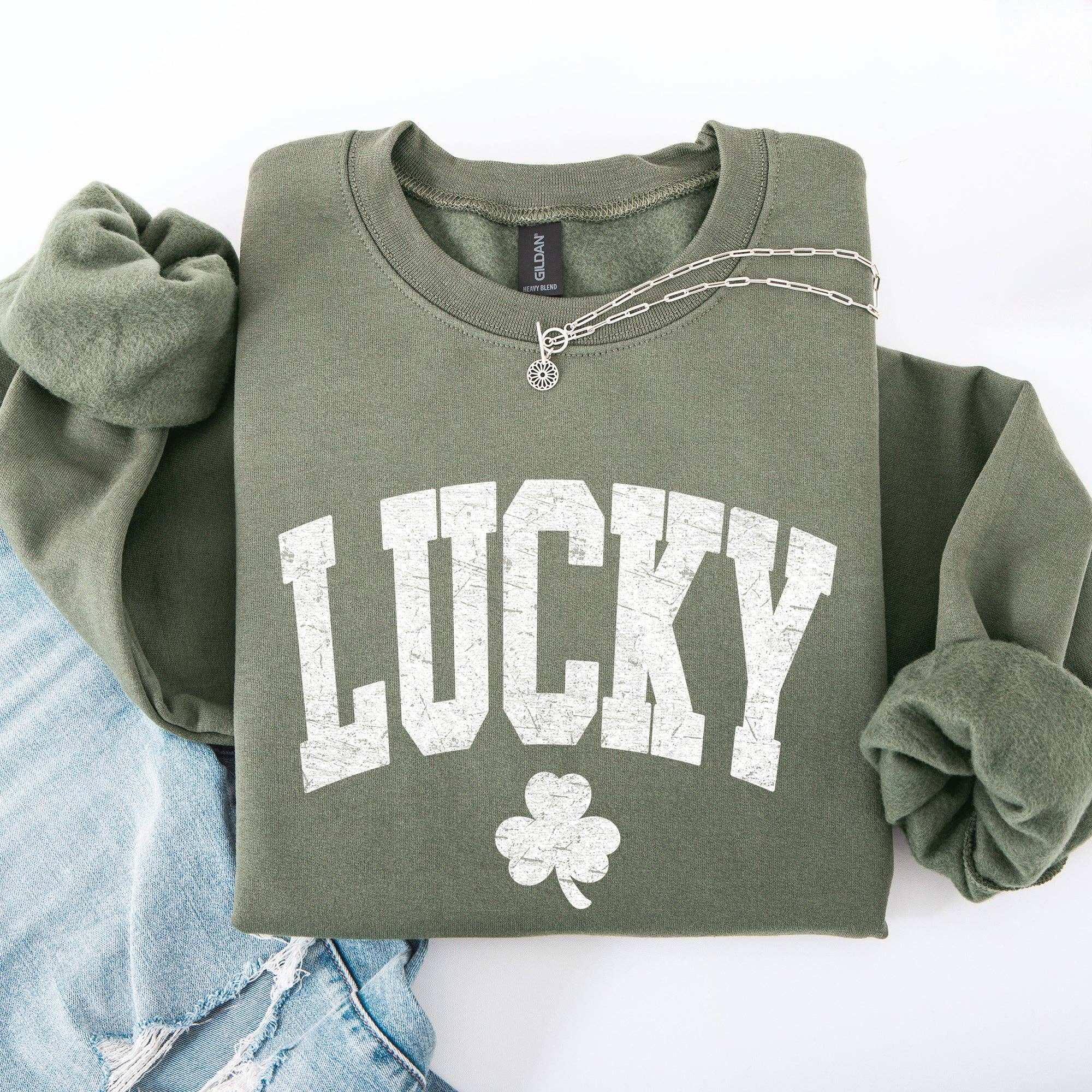 Vintage Lucky Collegiate St Patricks Day Shamrock Sweatshirt T-Shirts, Hoodie | PodTeesHub.com