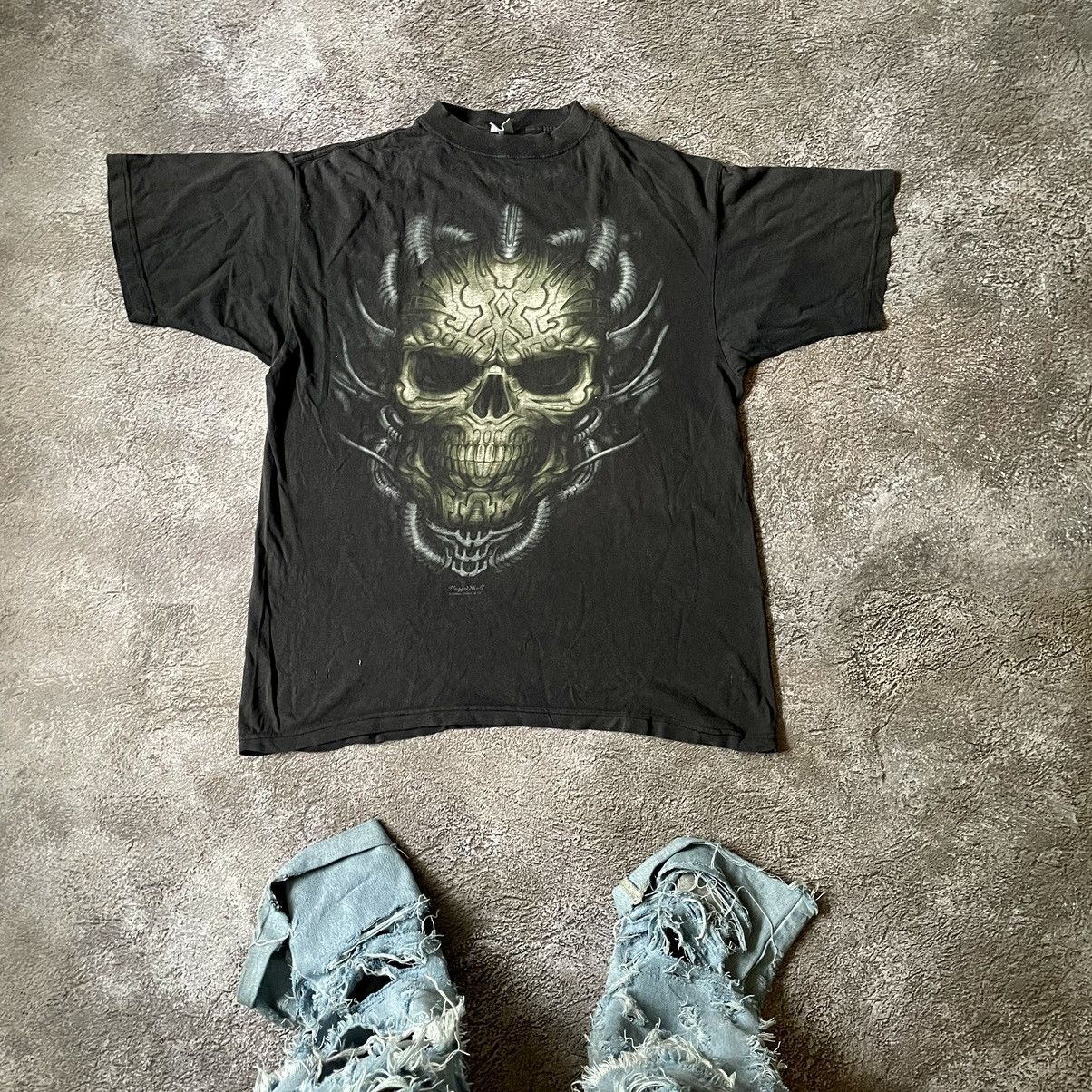 Vintage Y2k Devil Face Blood Dead Skulls Creepy Horror Tee Hoodie, Sweatshirt | PodTeesHub.com