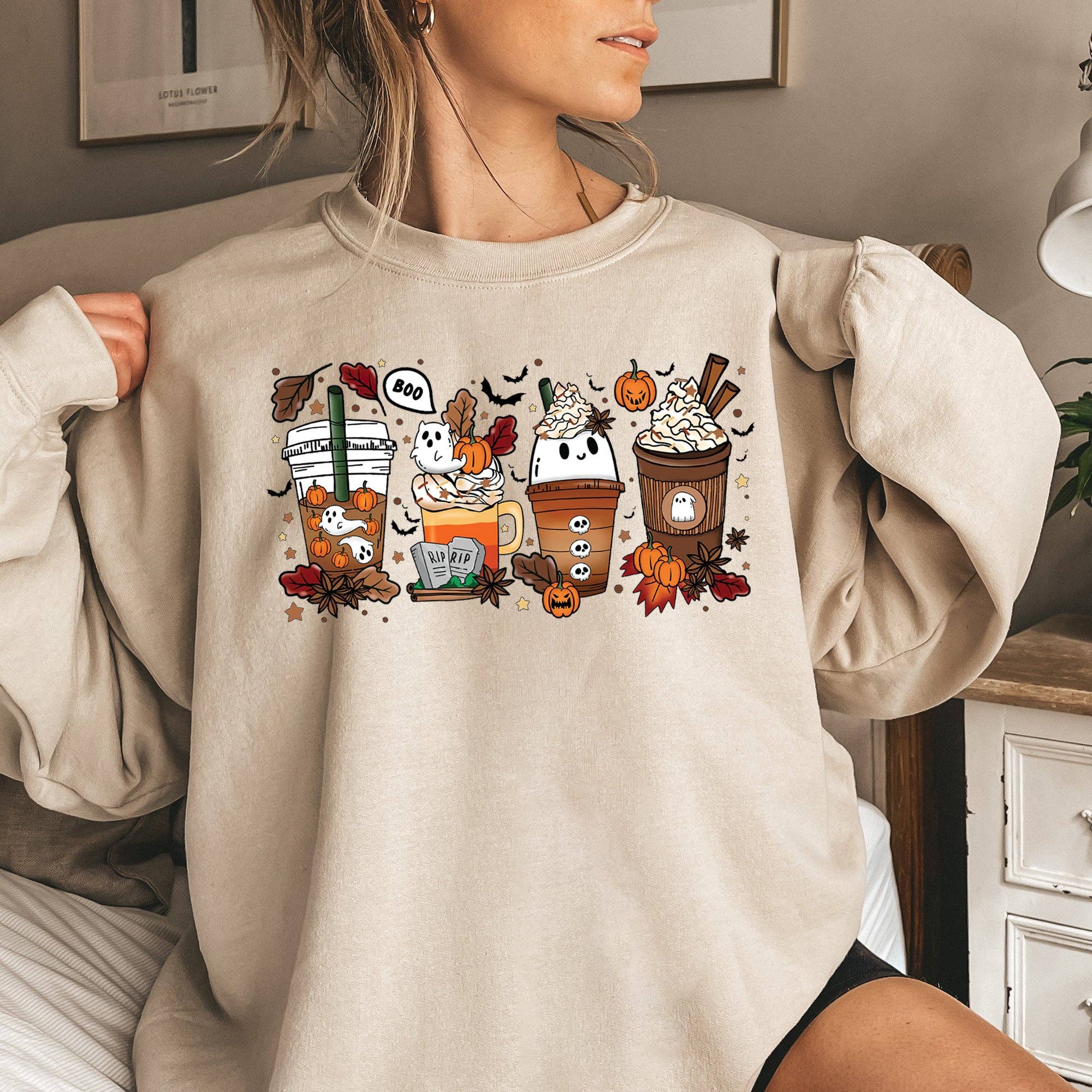 Boo Pumpkin Coffee Halloween Sweatshirt T-Shirts, Hoodie | PodTeesHub.com