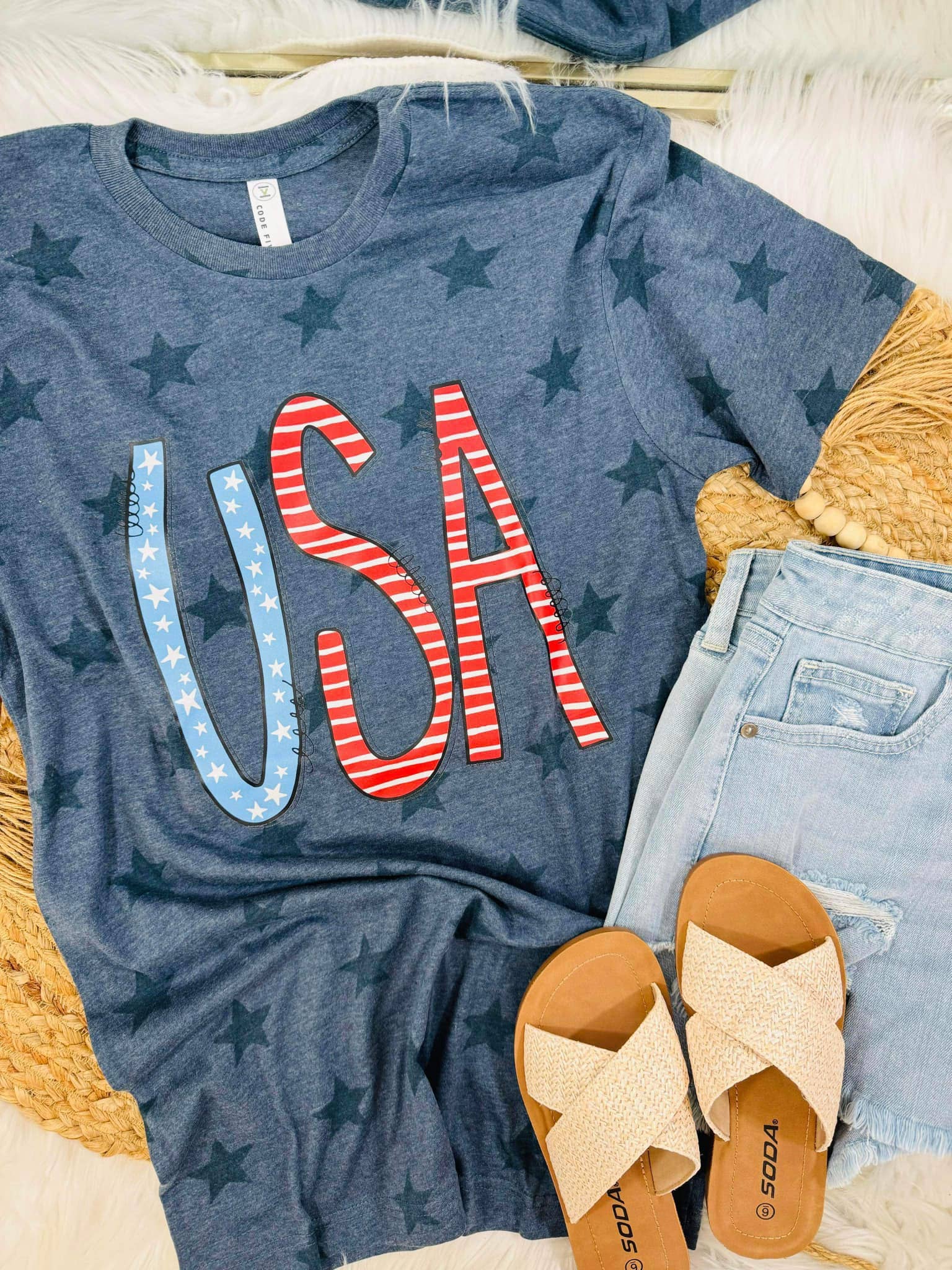 USA Star Print Dtf Tee Hoodie, Sweatshirt | PodTeesHub.com