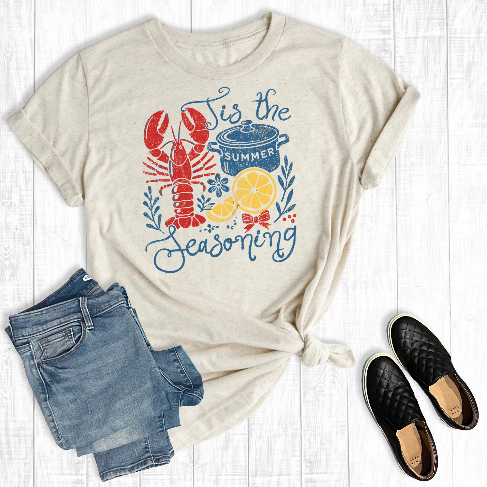 Crawfish Boil Tis the Seasoning Graphic Tee Hoodie, Sweatshirt | PodTeesHub.com