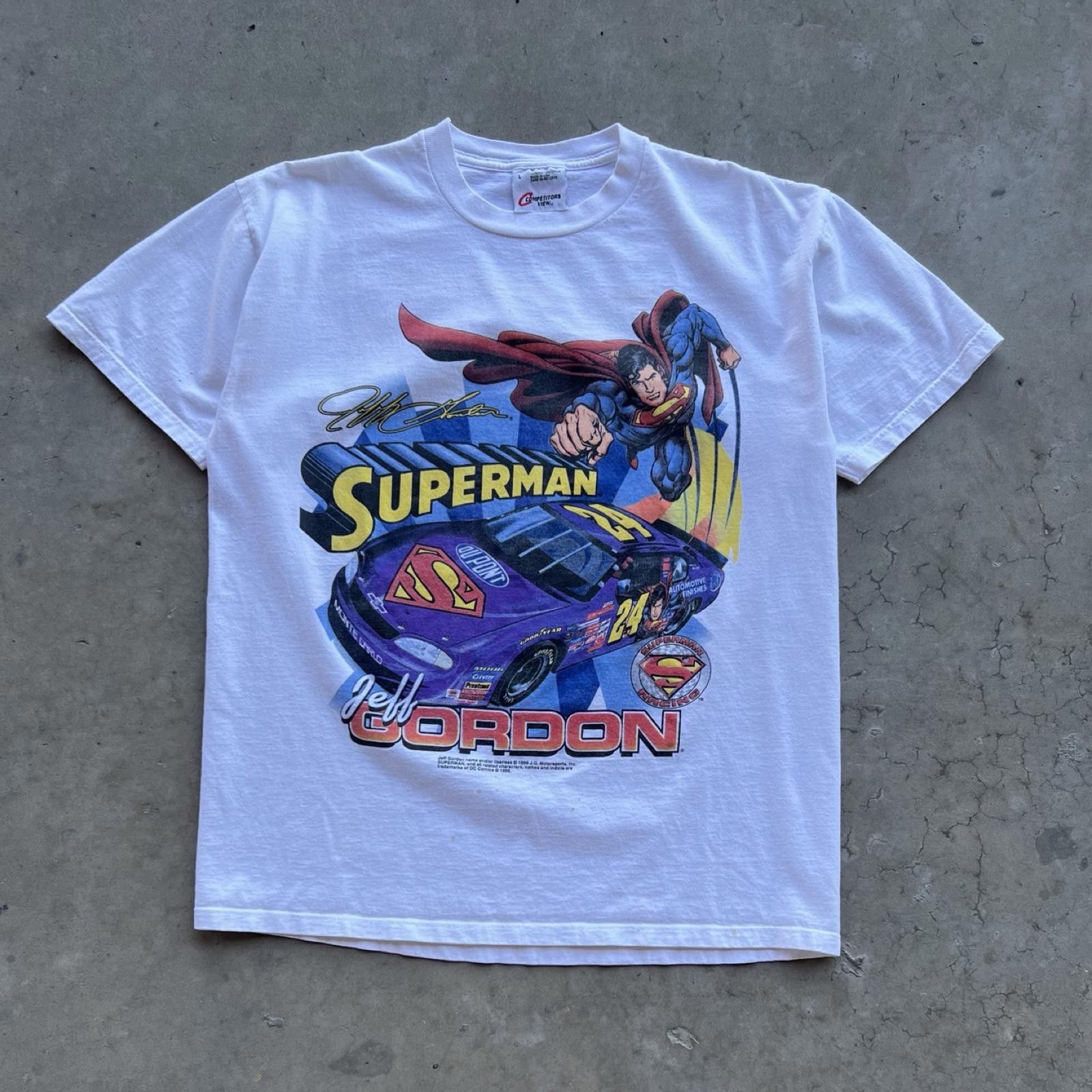 Chase Authentics 1999 Superman Jeff Gordon Rare Vintage T-Shirts, Hoodie, Sweatshirt | PodTeesHub.com