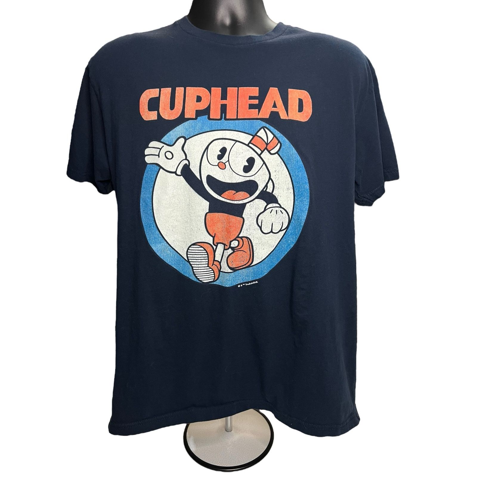 Next Level Apparel Cuphead T Shirt Large Navy Blue Official Studio Gaming Tee Hoodie, Sweatshirt | PodTeesHub.com