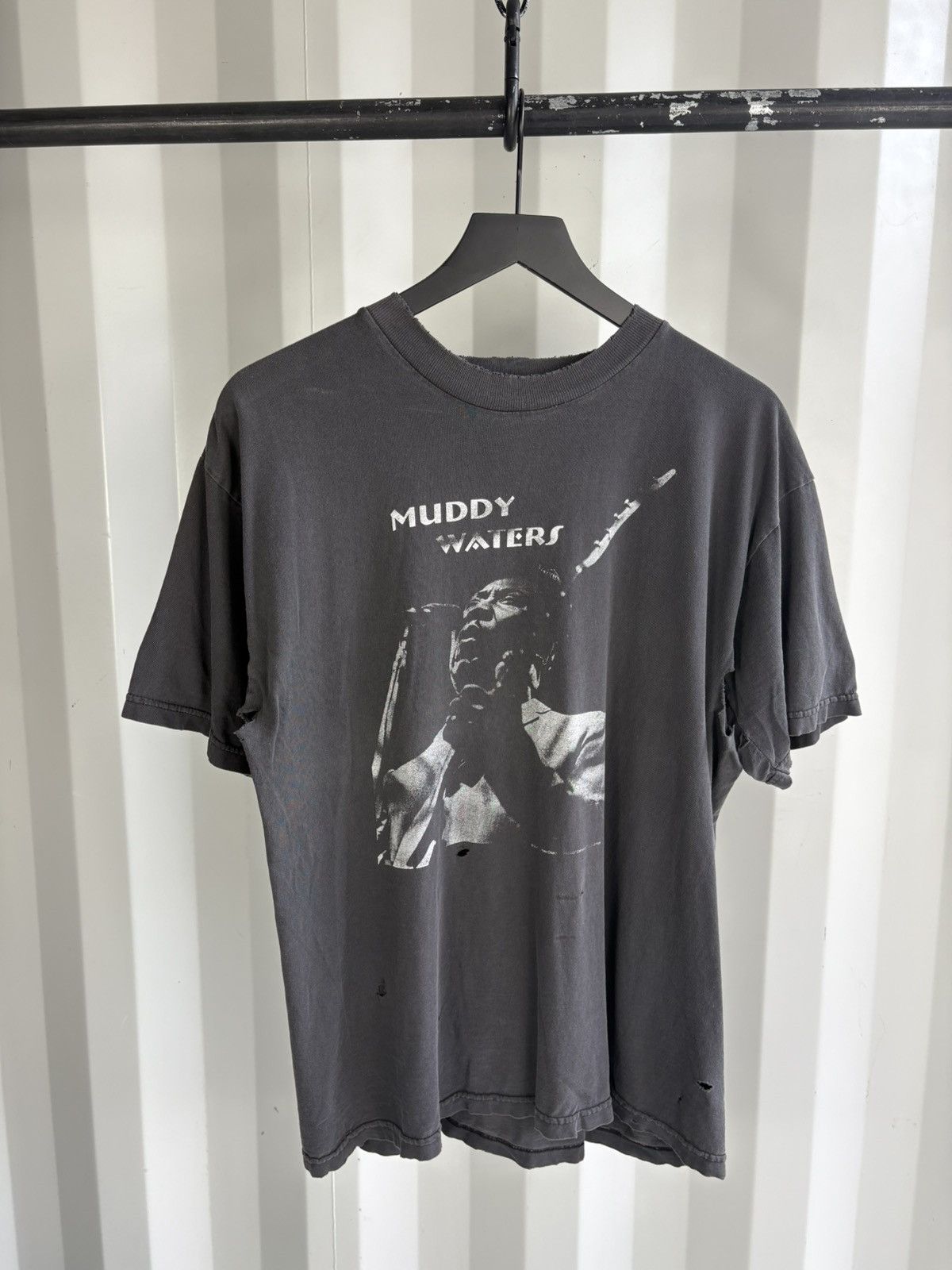 Band Tees Thrashed Muddy Waters Sun Faded Distressed Boxy Shirt Grunge Hoodie, Sweatshirt | PodTeesHub.com