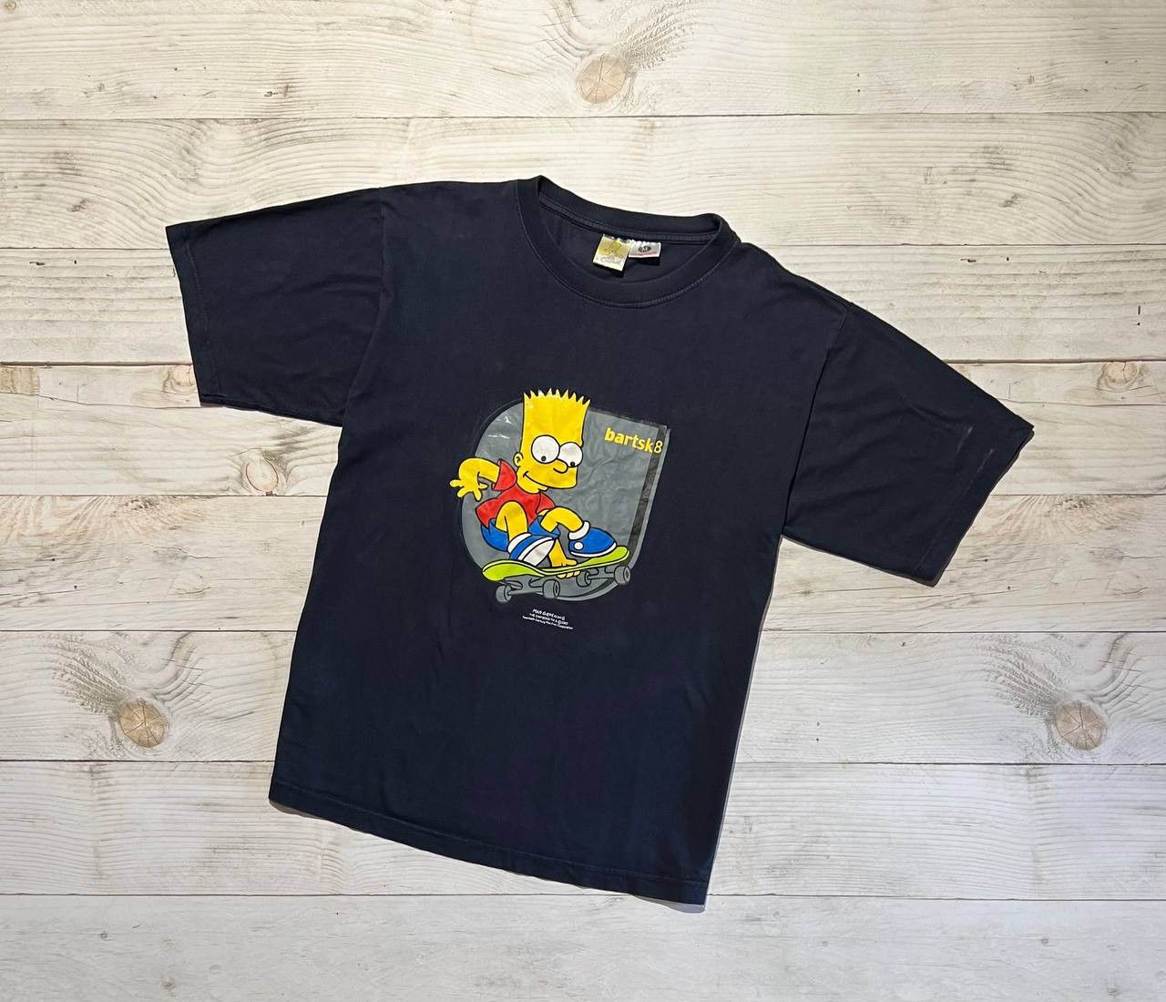 The Simpsons Vintage Bart Simpson T Shirt Skateboarder 2002 Black Size M Hoodie, Sweatshirt | PodTeesHub.com