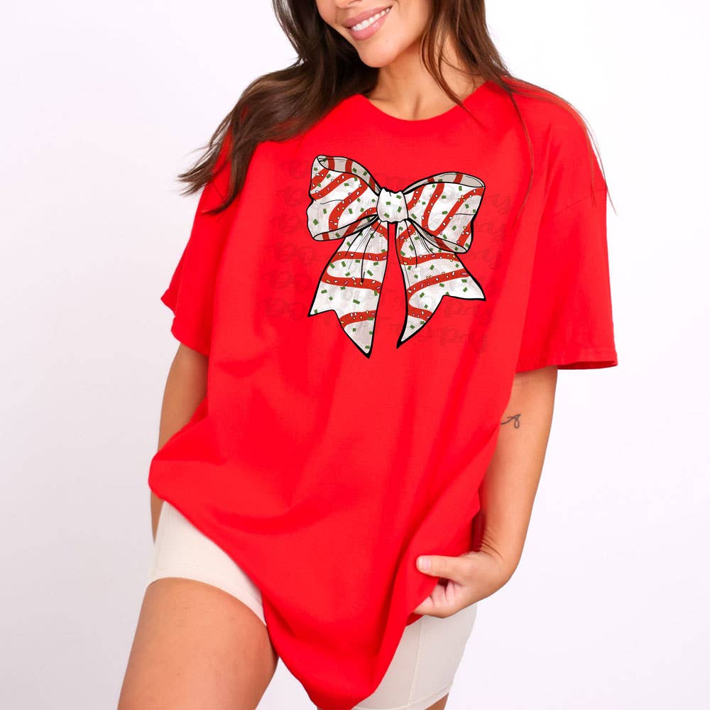 Snack Cake Bow Red Everyday Tee Hoodie, Sweatshirt | PodTeesHub.com
