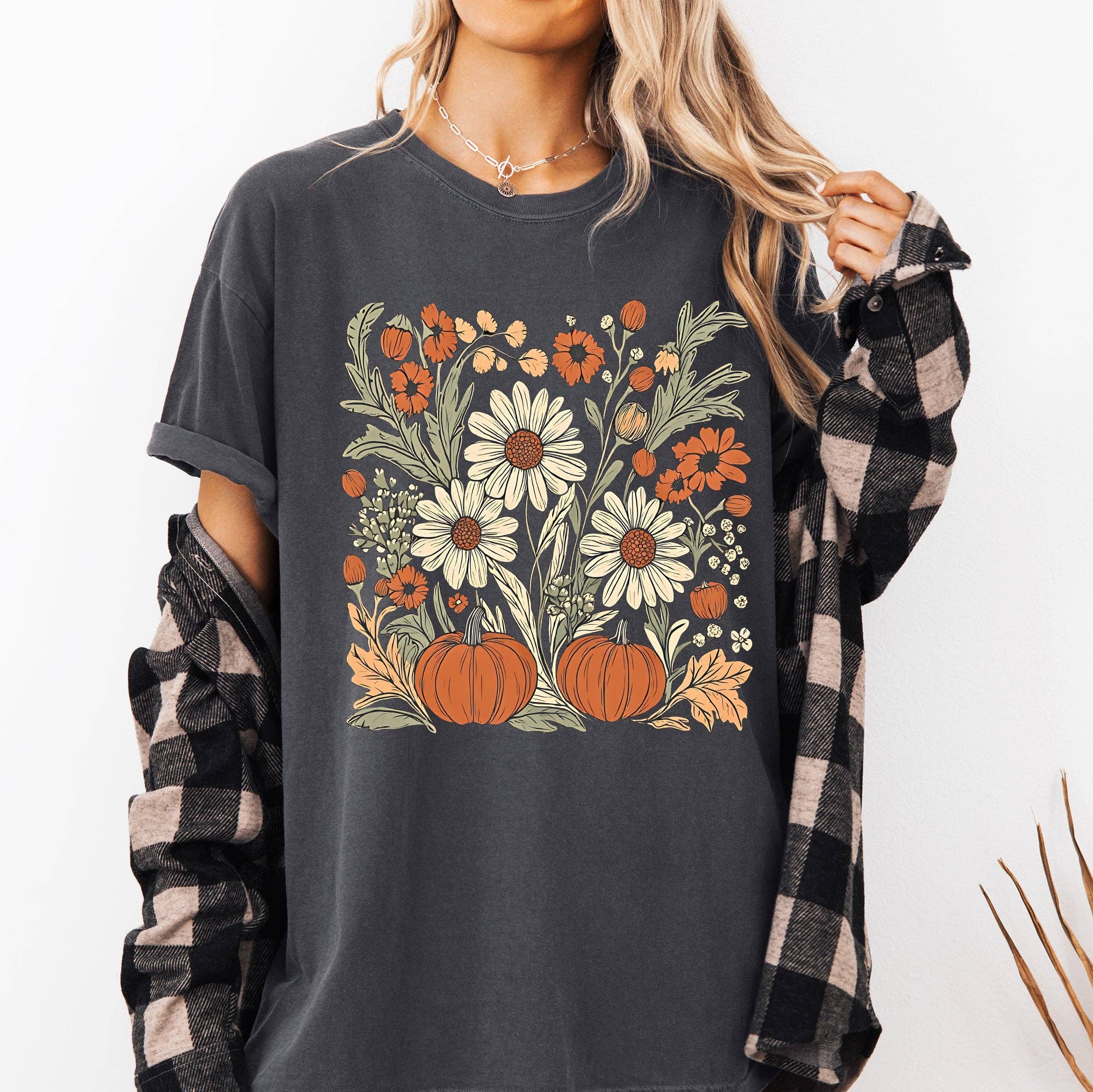 Autumn Botanical, Pressed Flowers, Thanksgiving Tshirt Hoodie, Sweatshirt | PodTeesHub.com