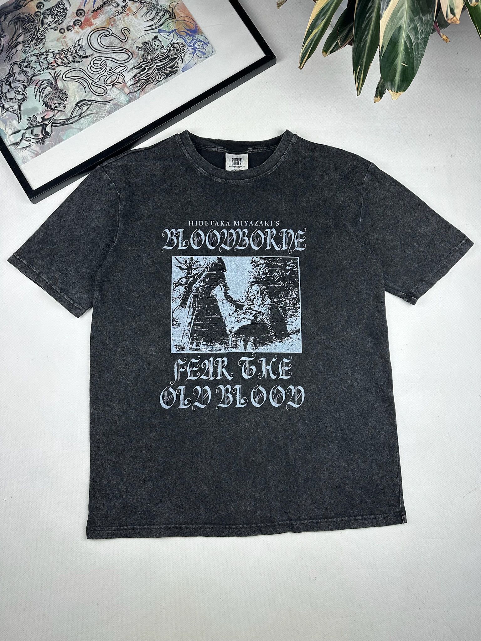 Playstation Bloodborne Ps4 Promo Tee Shirt Medium Faded Hoodie, Sweatshirt | PodTeesHub.com