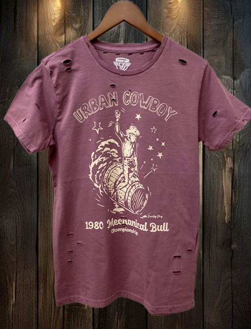 Urban Cowboy Mechanical Bull vintage1980 Distressed Tee Hoodie, Sweatshirt | PodTeesHub.com