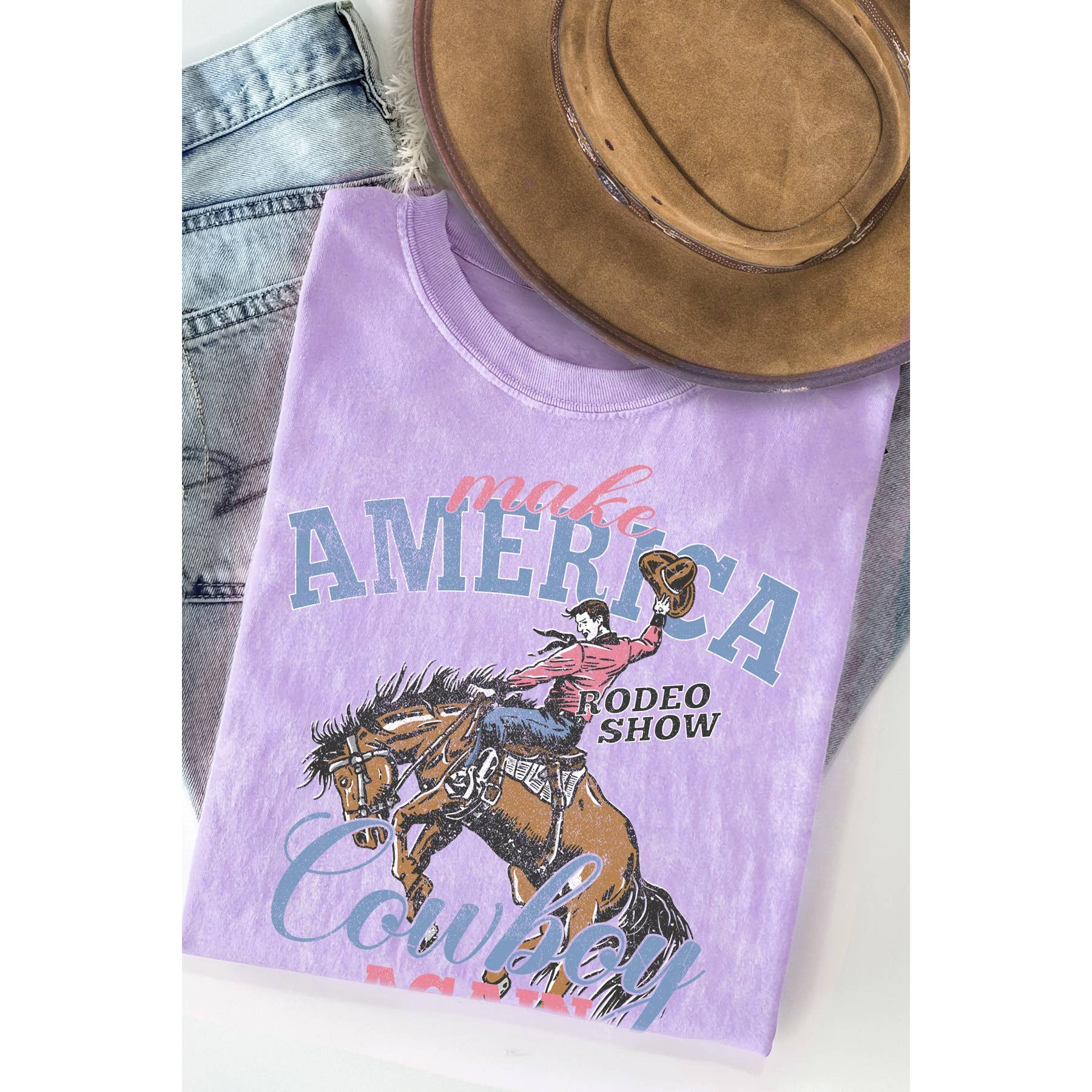 Make America Cowboy Again Mineral Washed T Shirt Hoodie, Sweatshirt | PodTeesHub.com