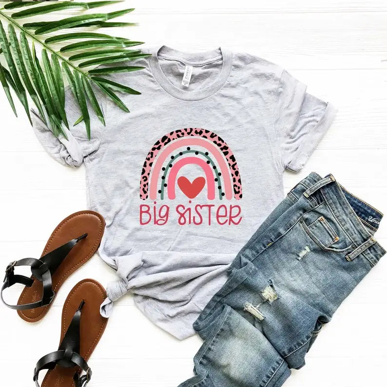 Rainbow Big Sister T-Shirt Hoodie, Sweatshirt | PodTeesHub.com