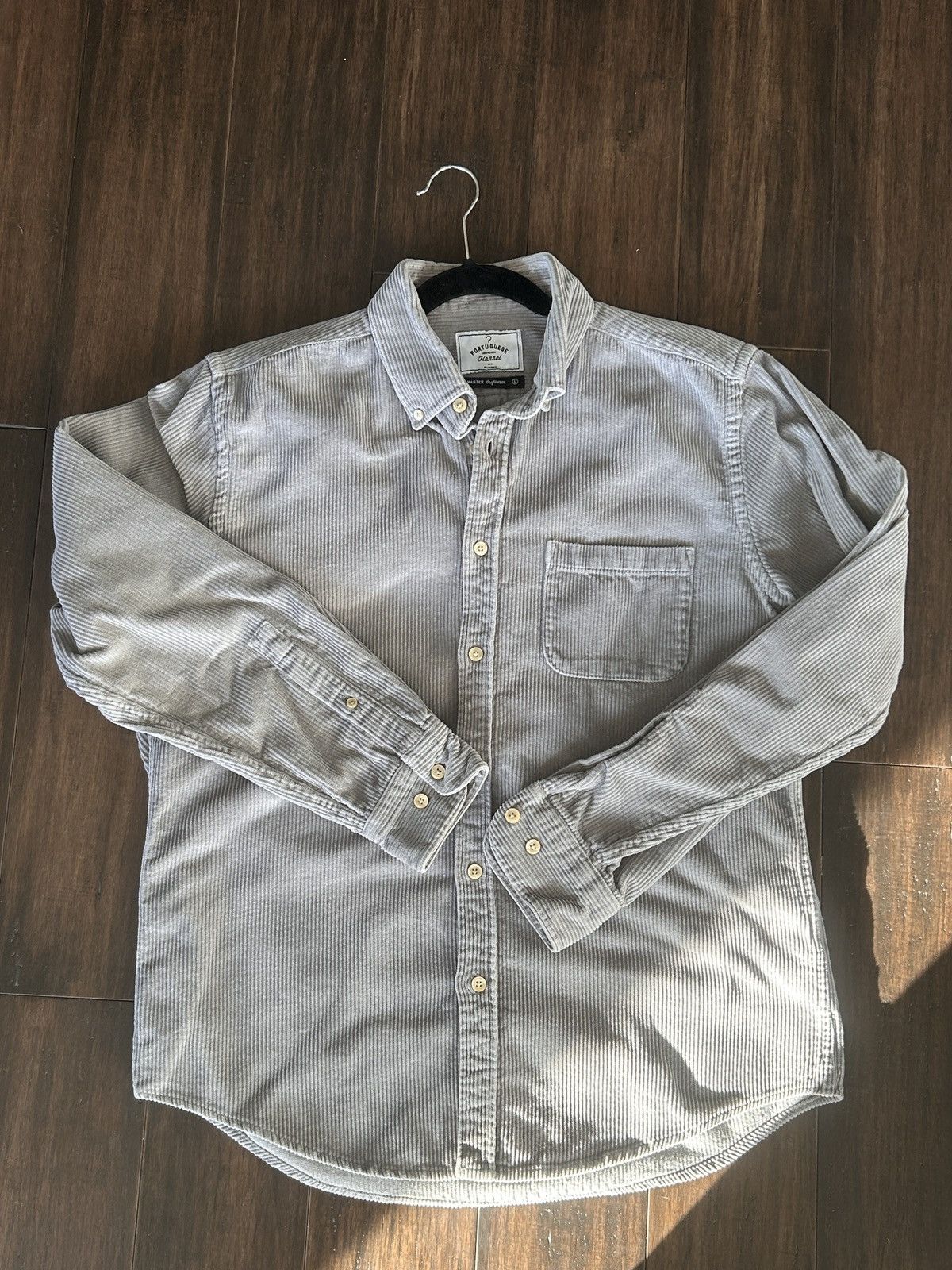 Portuguese Flannel Light Grey Corduroy Shirt Hoodie, Sweatshirt | PodTeesHub.com