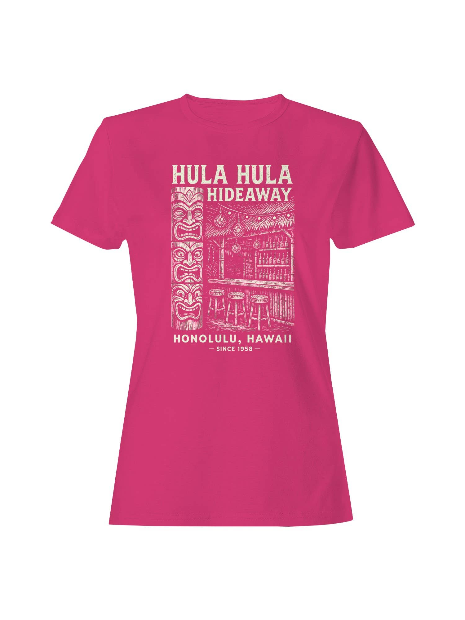 Hula Hula Hideaway Honolulu Art Women's T-Shirt Hoodie, Sweatshirt | PodTeesHub.com
