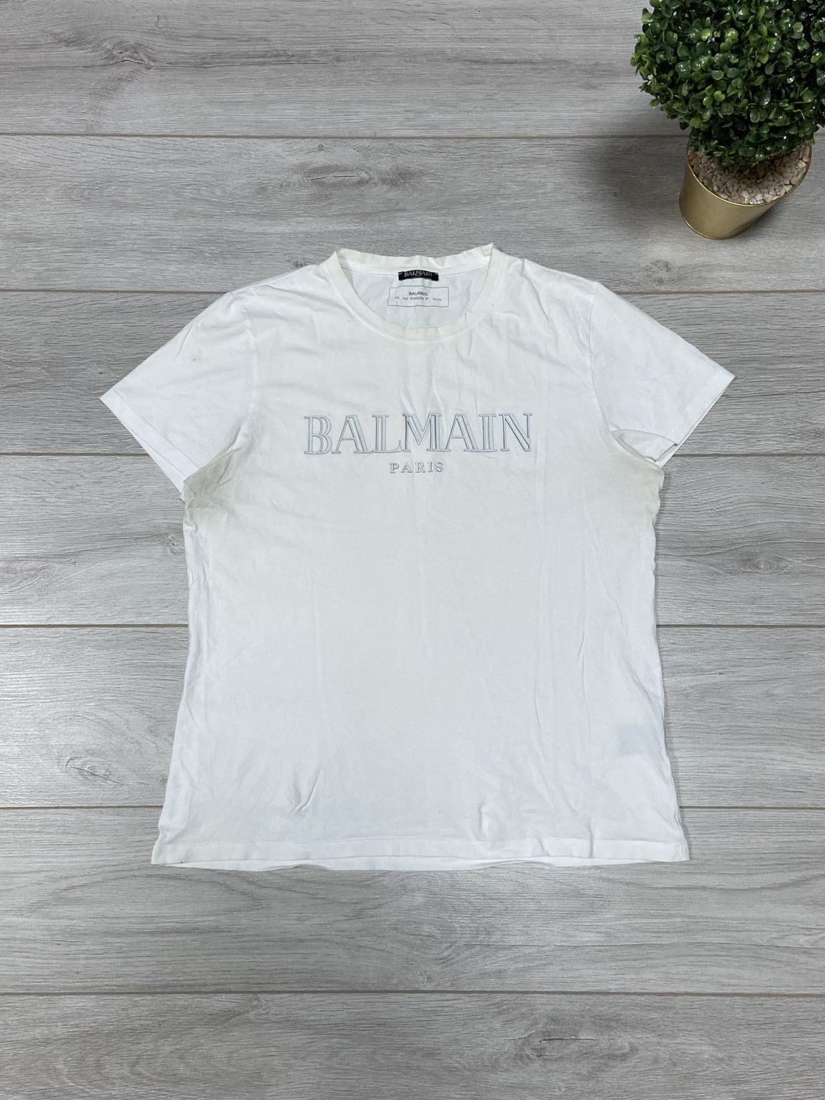 Balmain Big Logo Spell Out Distressed Tee T Shirt Hoodie, Sweatshirt | PodTeesHub.com