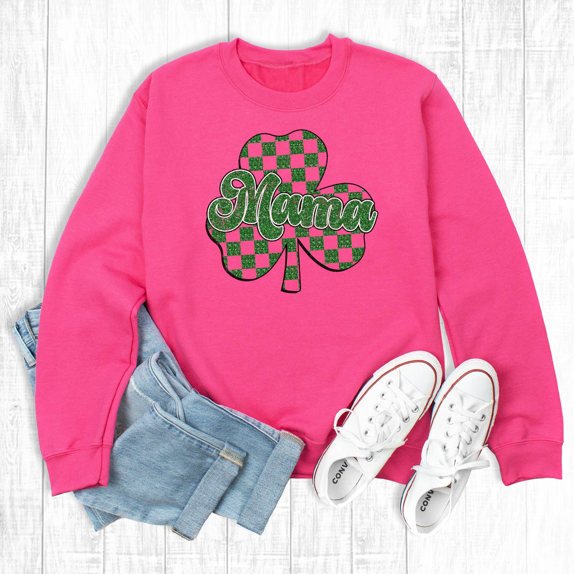 St. Patrick's Day Mama Shamrock Sweatshirt T-Shirts, Hoodie | PodTeesHub.com