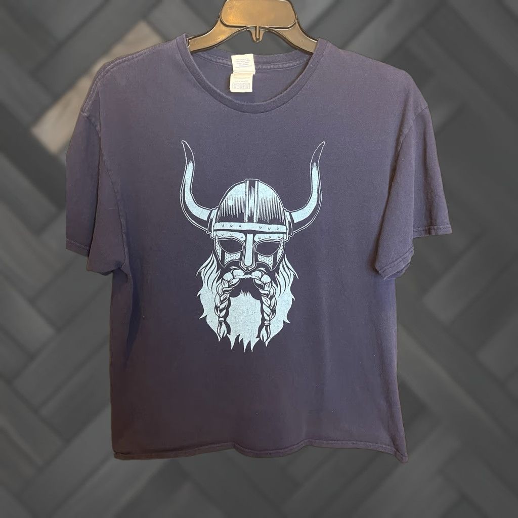 Vintage Viking Shirt Blue Xl Adults 100 Cotton Crew Neck Short Sleeve Delta Pro Weight Men Retro Vik Hoodie, Sweatshirt