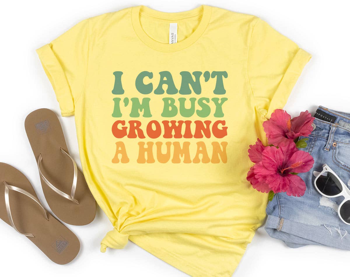 I Can't I'm Growing A Human - Pregnancy Reveal T-Shirt Hoodie, Sweatshirt | PodTeesHub.com